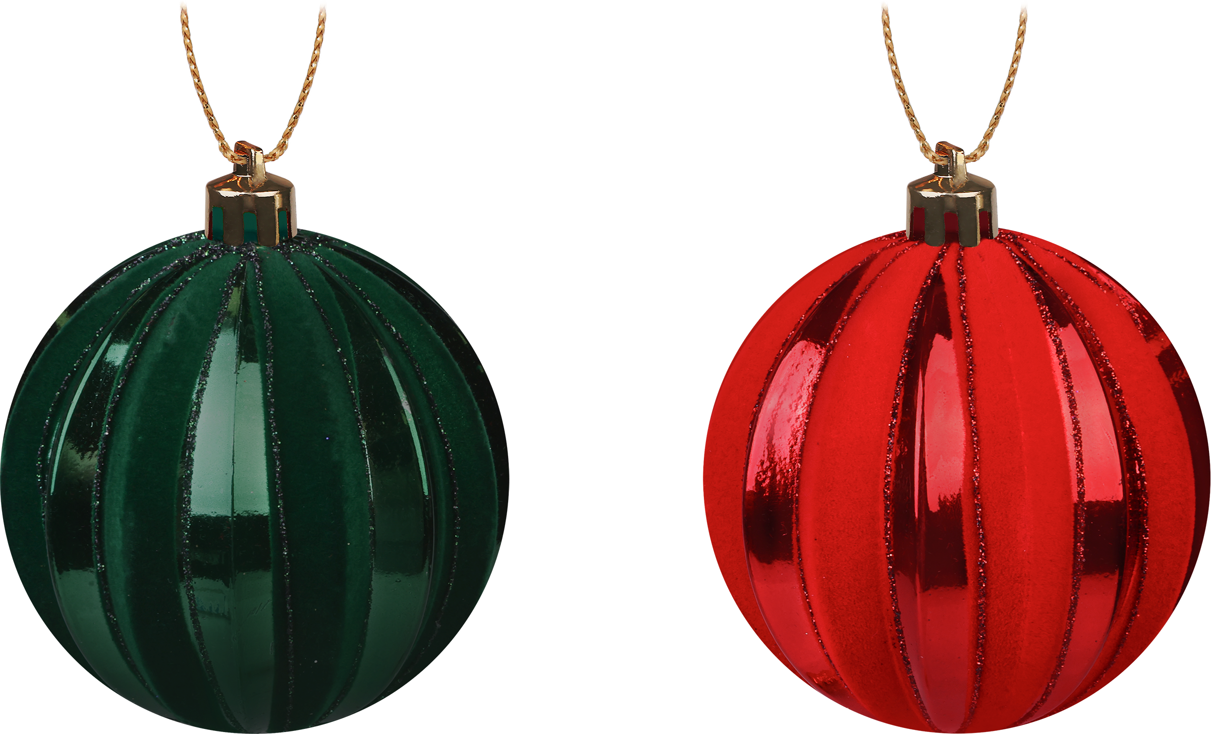 Изображение товара Шар елочный HOMECLUB глиттерные линии 8см для новогодней елки