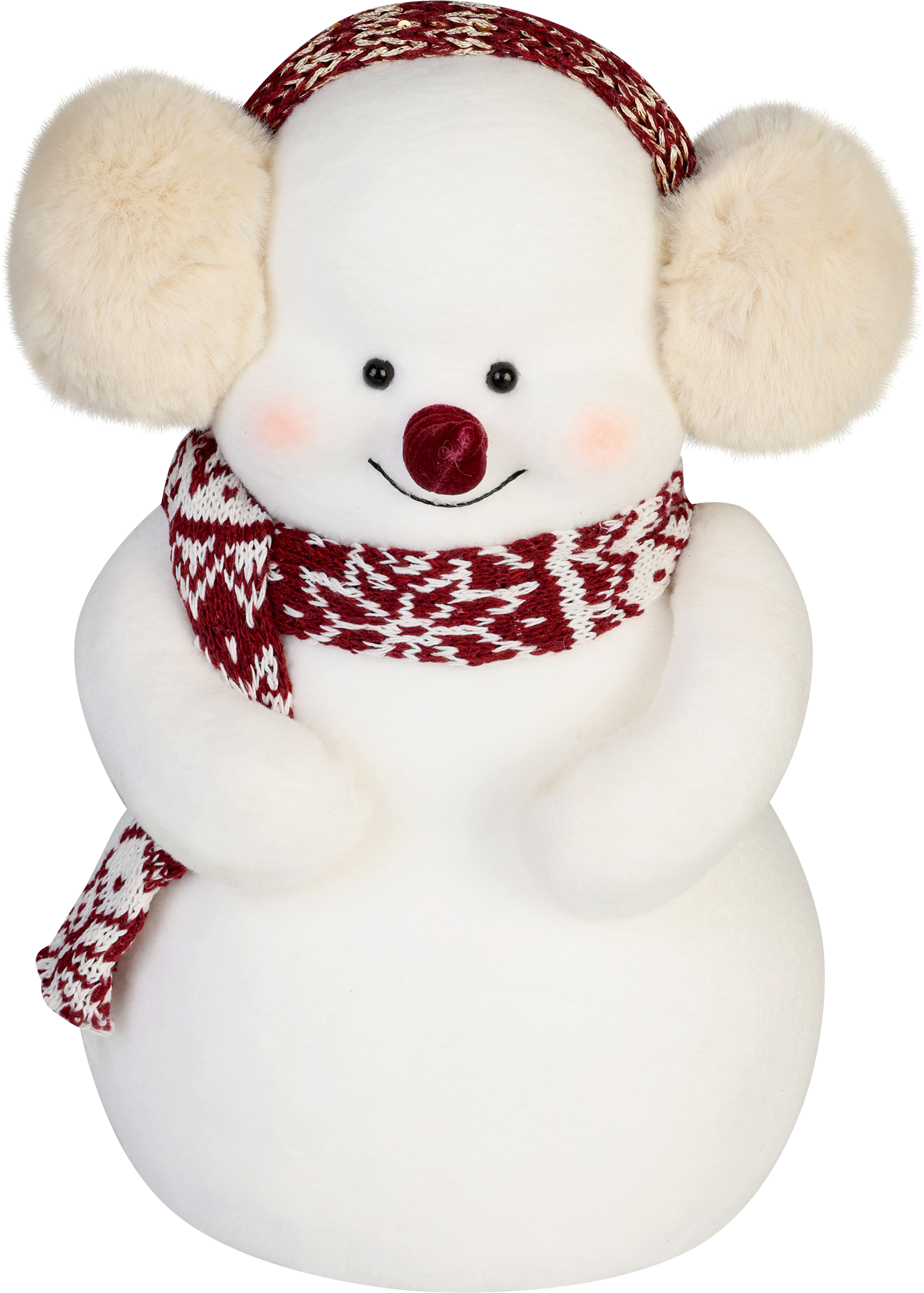 Изображение товара Новогодняя фигура Снеговик в пушистых ушках 26 см HOMECLUB