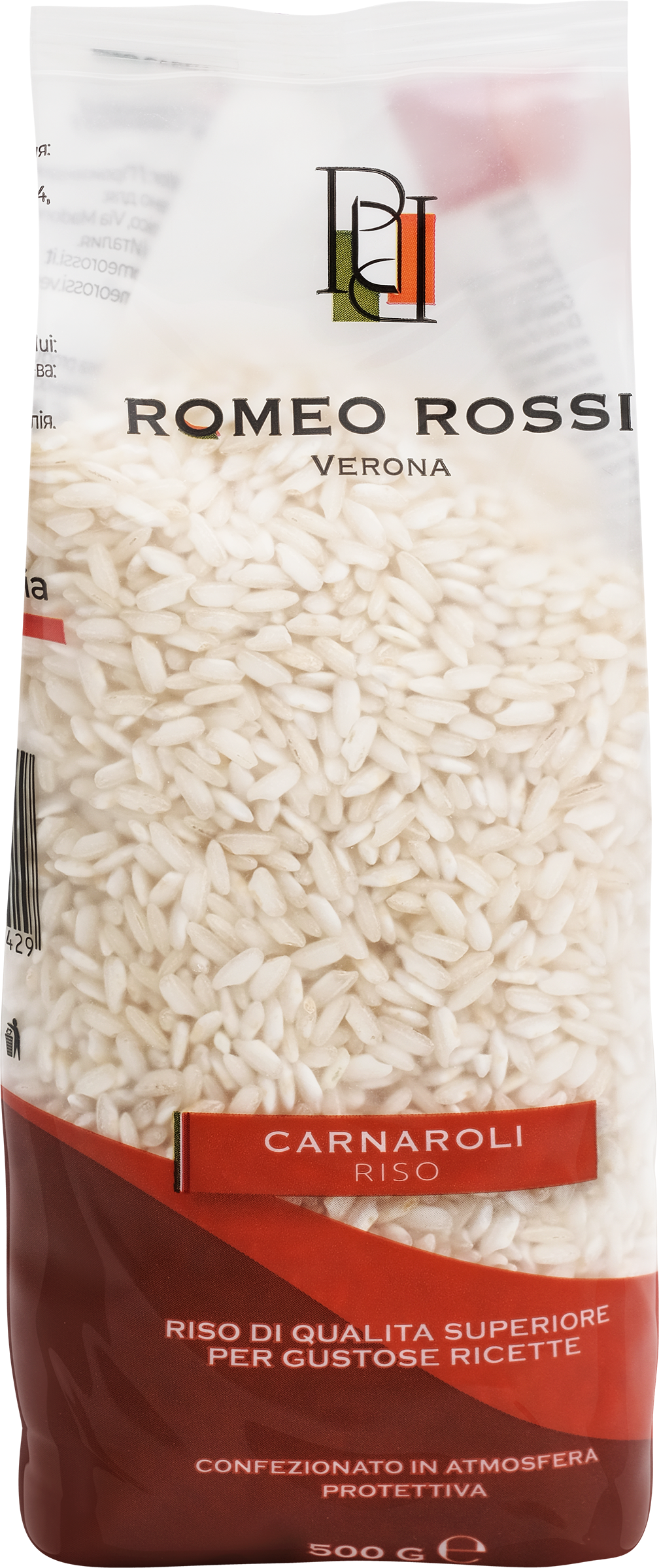 Изображение товара Рис длиннозерный ROMEO ROSSI Carnaroli 500г Италия для ризотто и гарниров