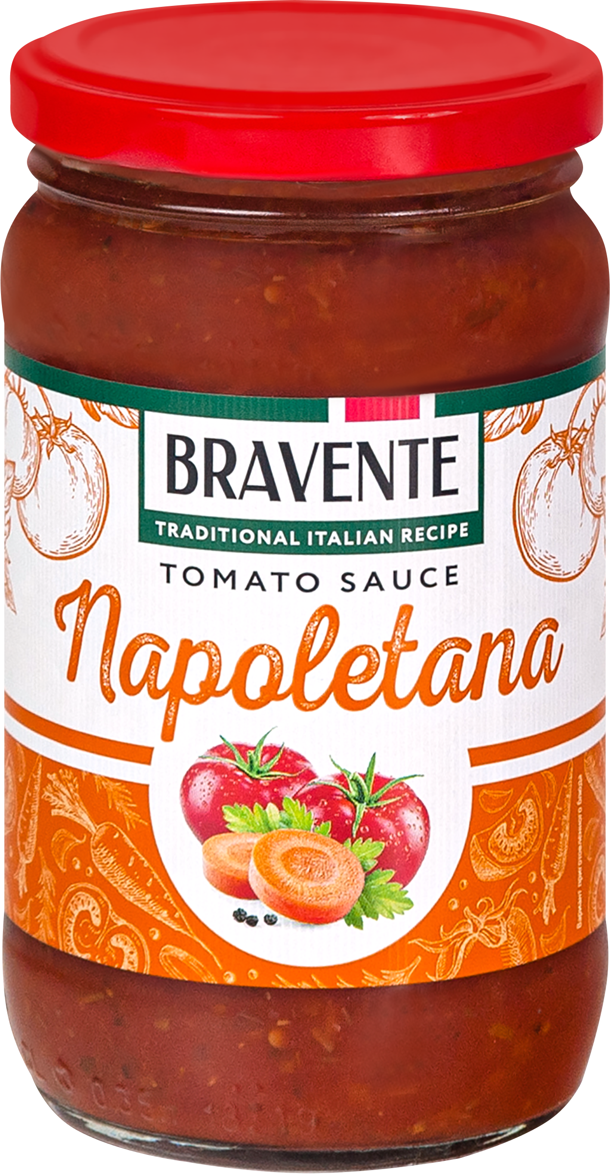 Изображение товара Томатный соус с овощами BRAVENTE Наполетана 360г для пиццы и пасты