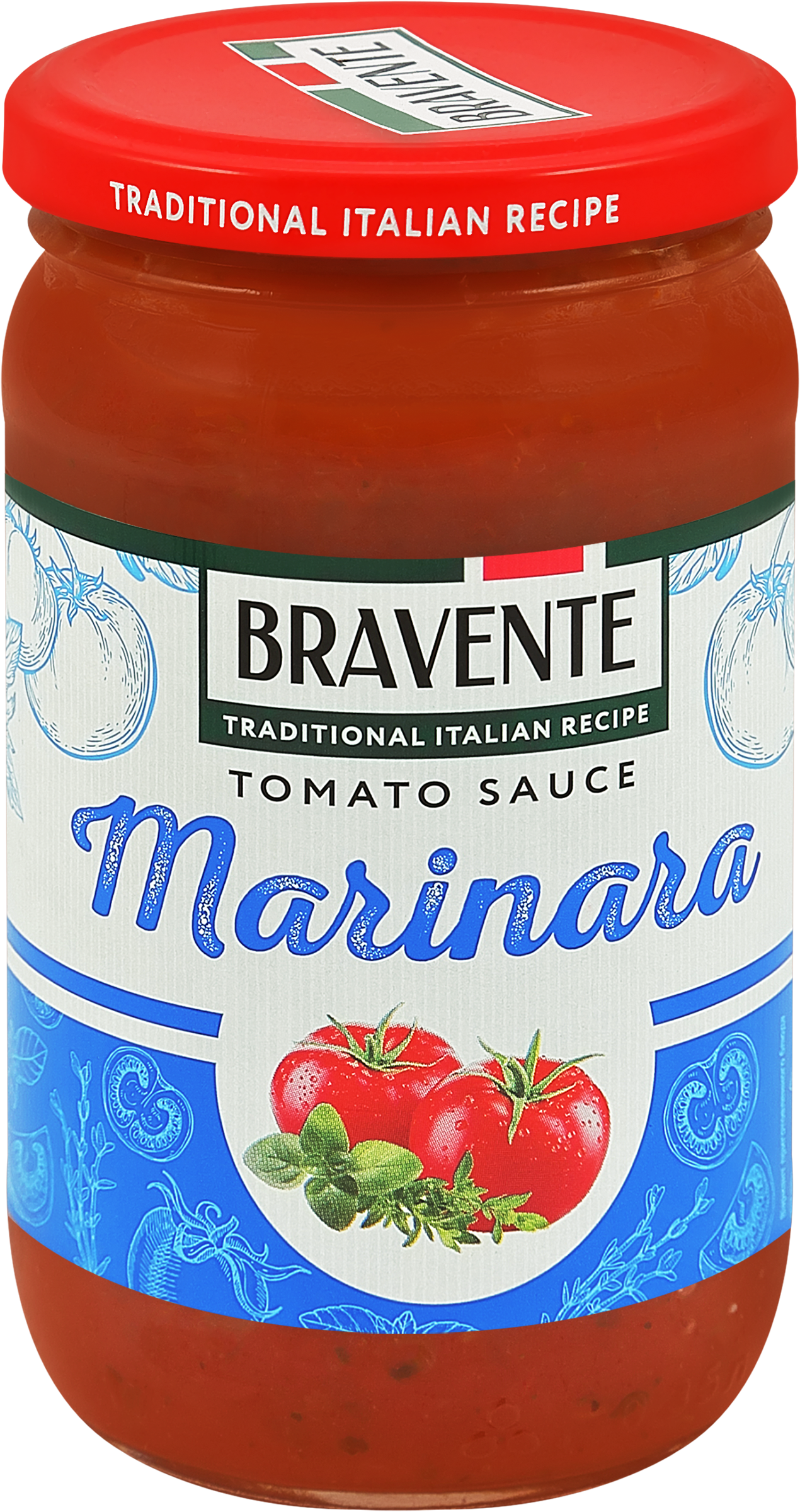 Изображение товара Соус томатный BRAVENTE Маринара 360г натуральный для пасты пиццы и блюд