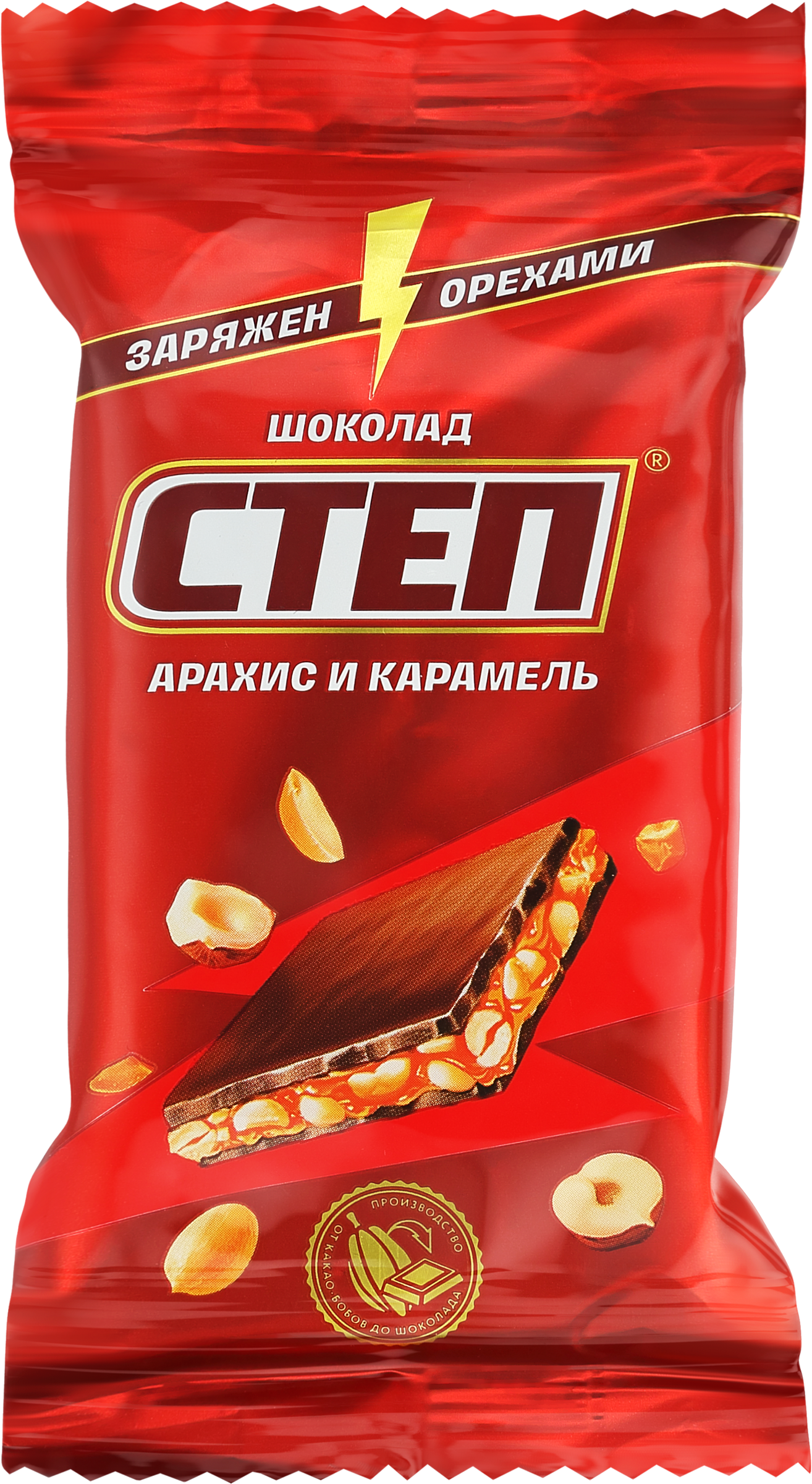 Изображение товара Шоколад СТЕП с арахисом и карамелью, 80г