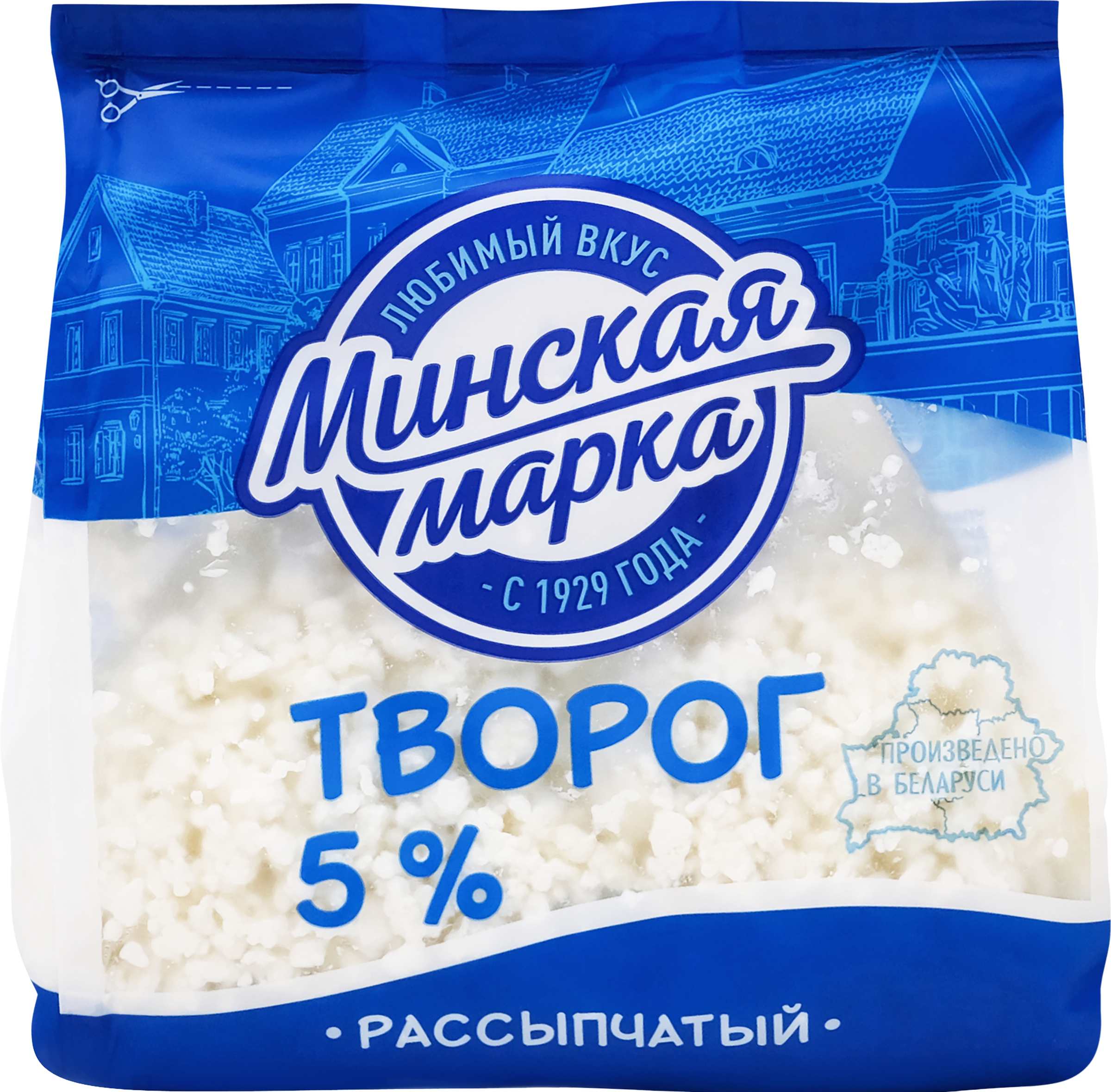 Изображение товара Творог рассыпчатый МИНСКАЯ МАРКА 5%, без змж, 350г