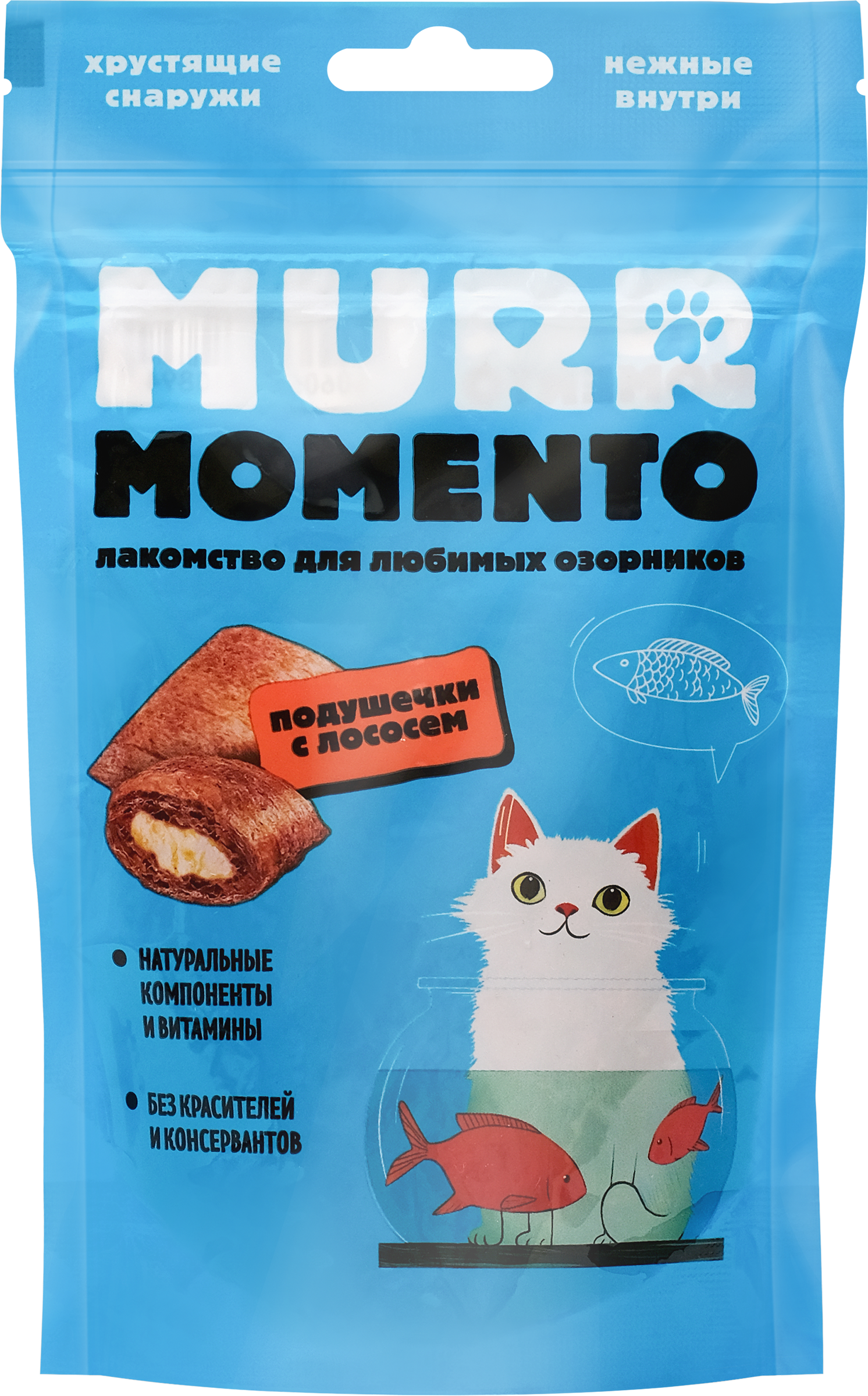 Изображение товара Лакомство для кошек MURR MOMENTO Подушечки с лососем 60г