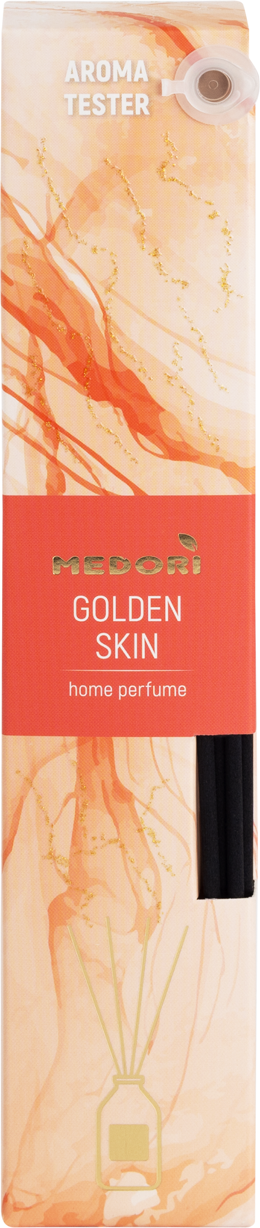 Изображение товара Диффузор MEDORI Golden skin с пробником аромата и фибровыми палочками 50мл