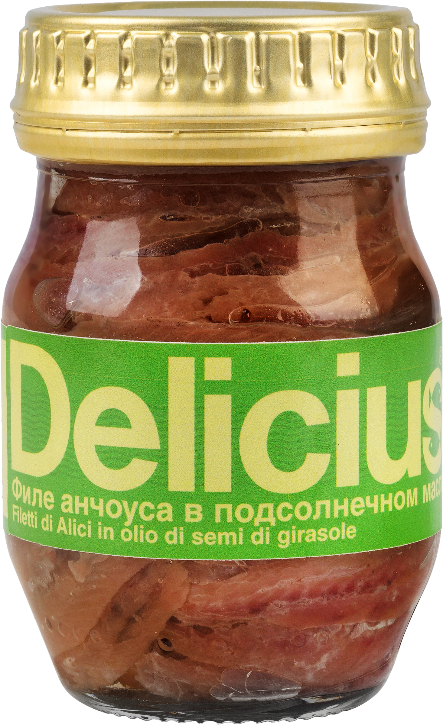 Изображение товара Анчоус DELICIUS филе в подсолнечном масле 90г сушественный вкус и польза