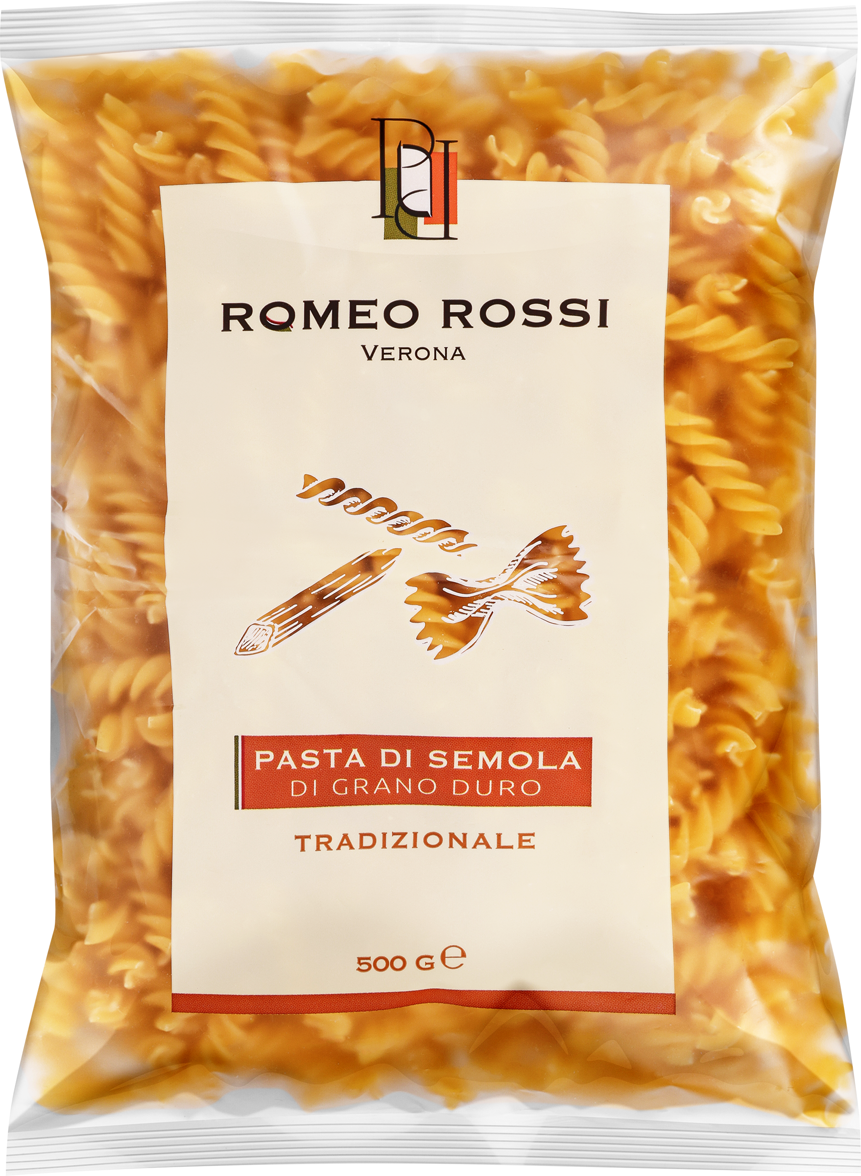 Изображение товара Паста ROMEO ROSSI Fusilli, из муки твердых сортов пшеницы, 500г