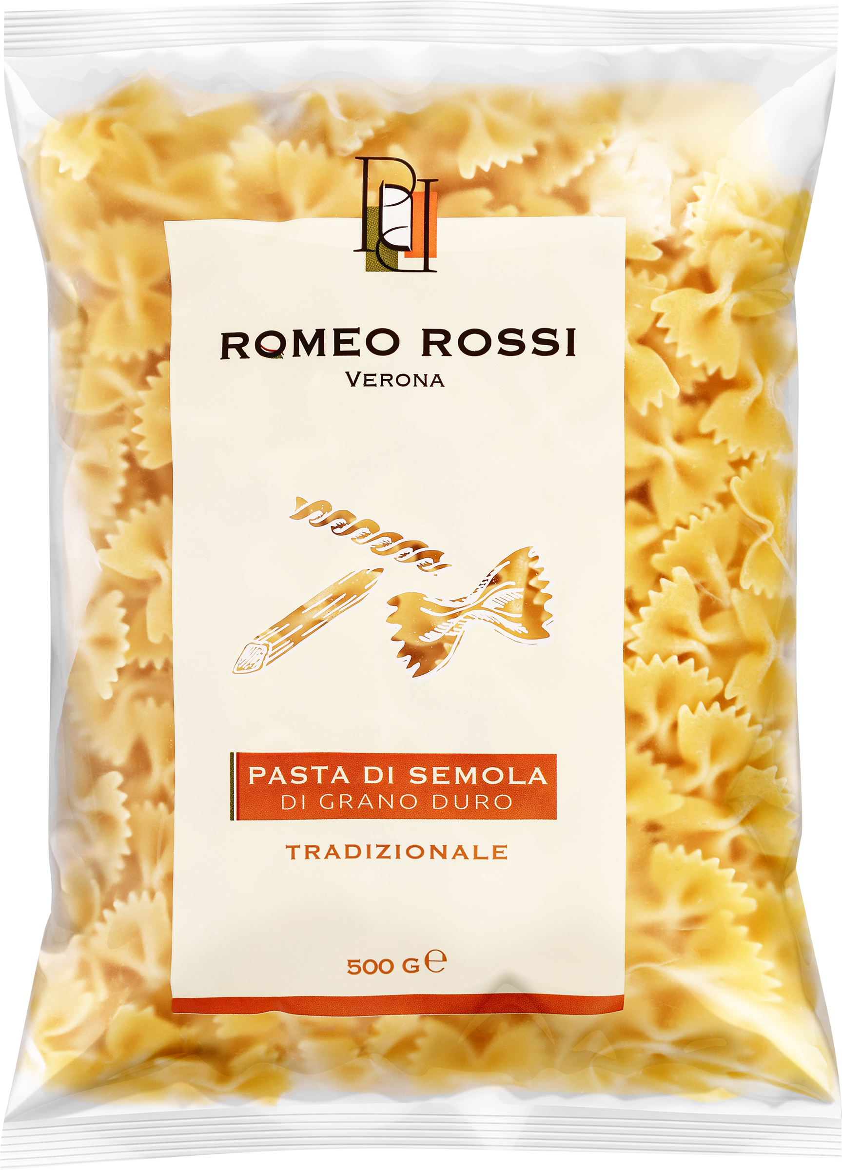 Изображение товара Паста ROMEO ROSSI Farfalle, из муки твердых сортов пшеницы, 500г