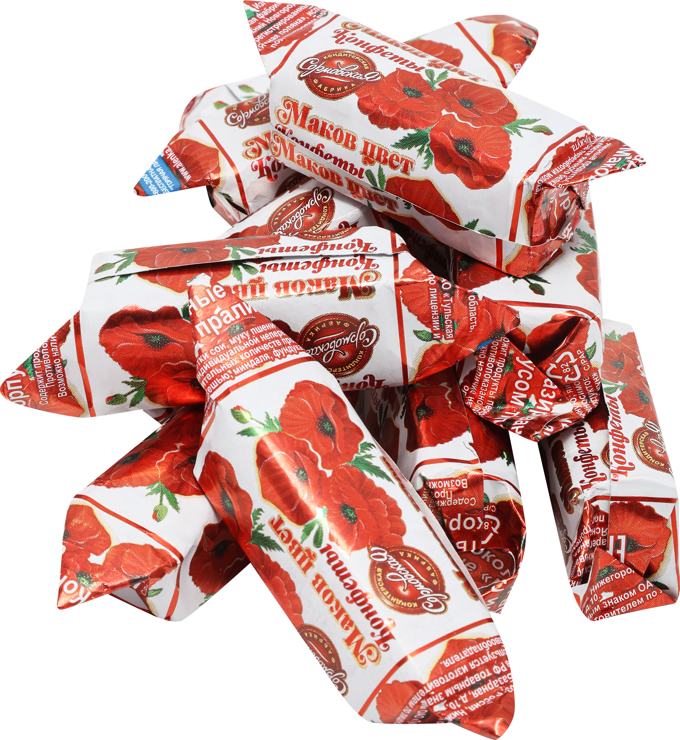 Изображение товара Конфеты СОРМОВО Маков цвет с пралине, арахис, 520 кКал, 989.99 рублей
