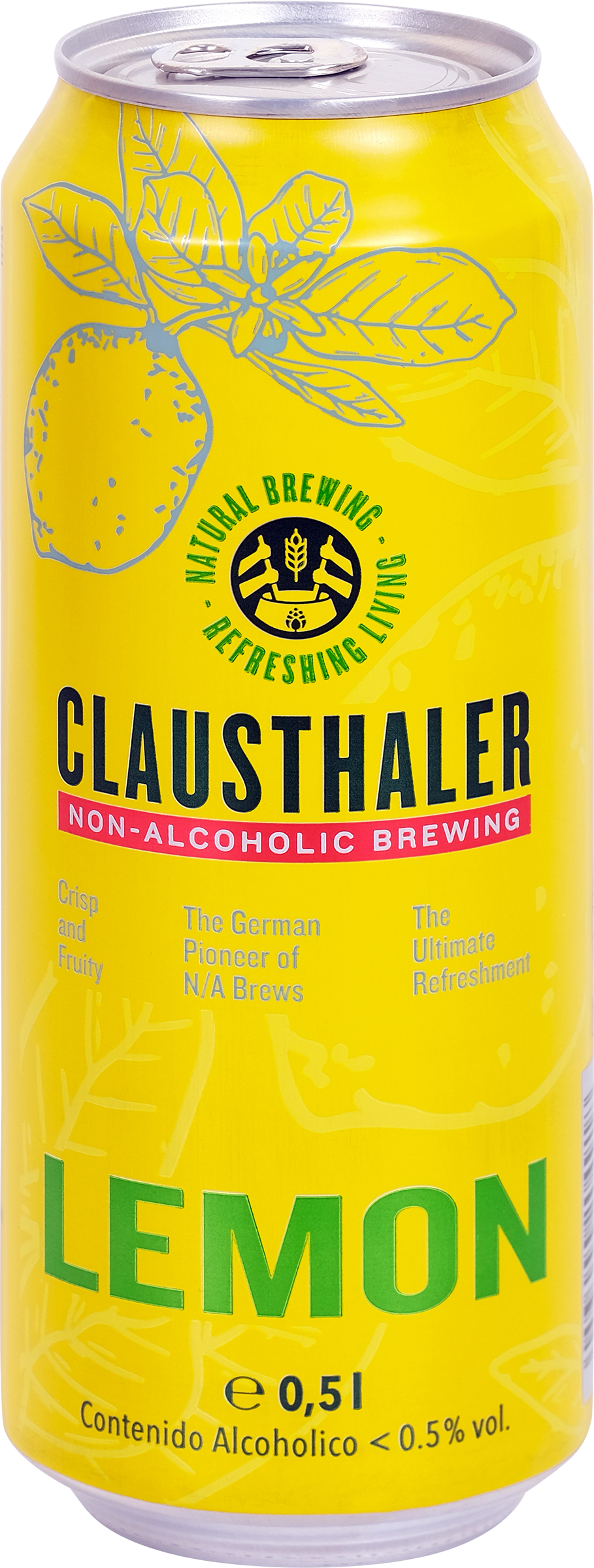Изображение товара Безалкогольное пиво CLAUSTHALER Lemon 0,5% ж/б