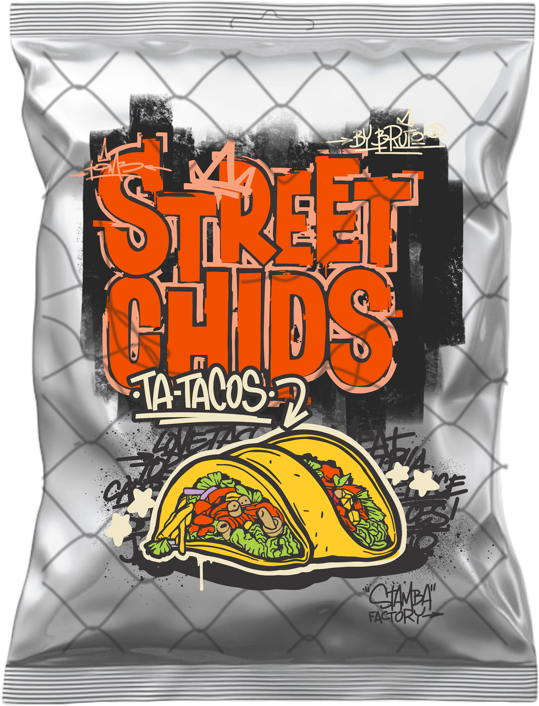 Изображение товара Чипсы картофельные BRUTO Street chips со вкусом тако, из натурального картофеля, 70г