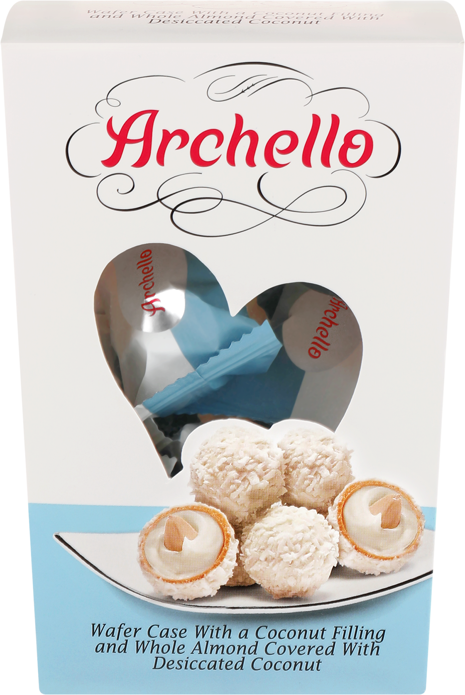Изображение товара Конфеты ARCHELLO с цельным миндалем в кокосовой обсыпке 80г