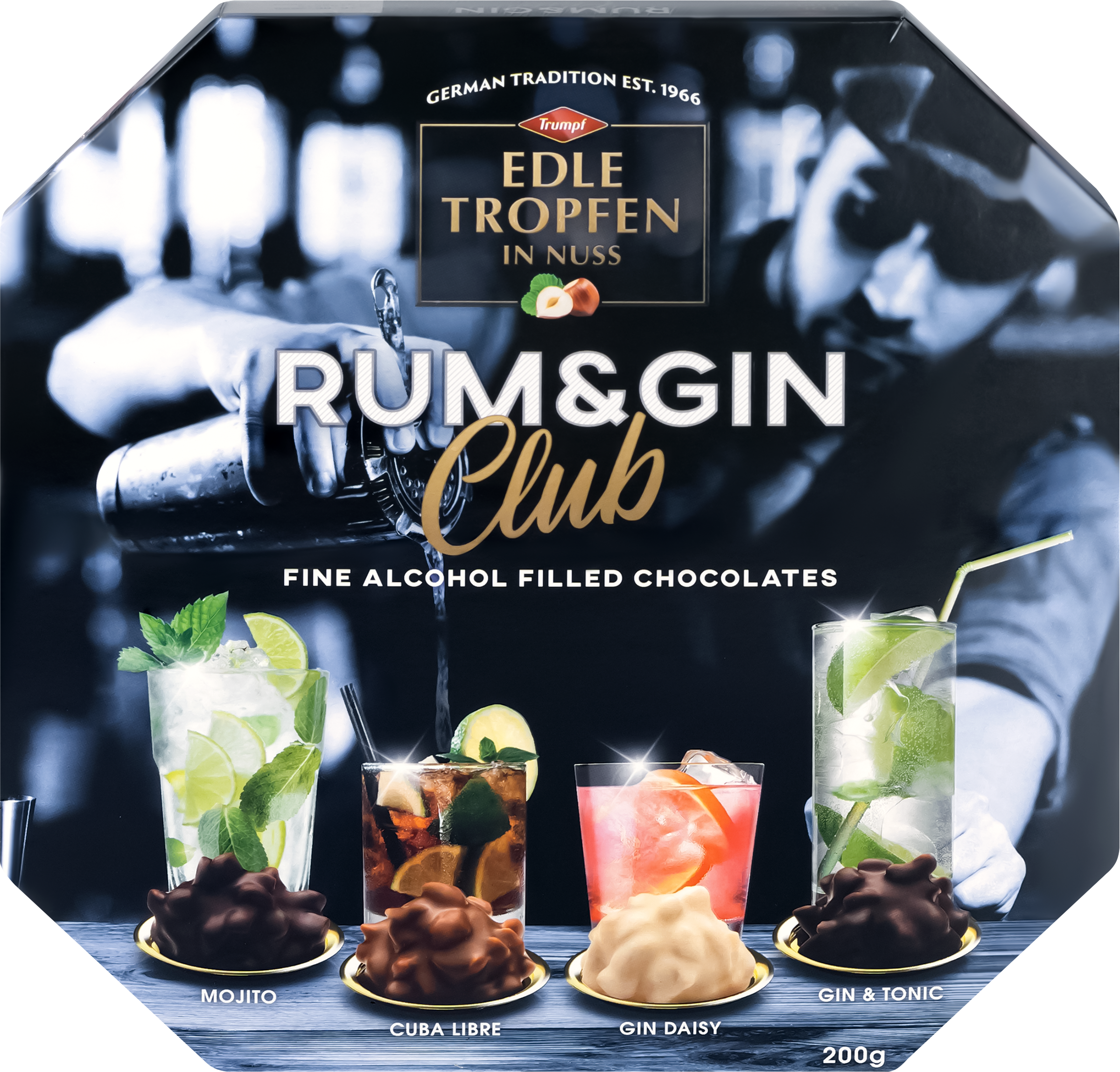 Изображение товара Конфеты TRUMPF Ром и джин клуб с алко начинками 200г из Германии