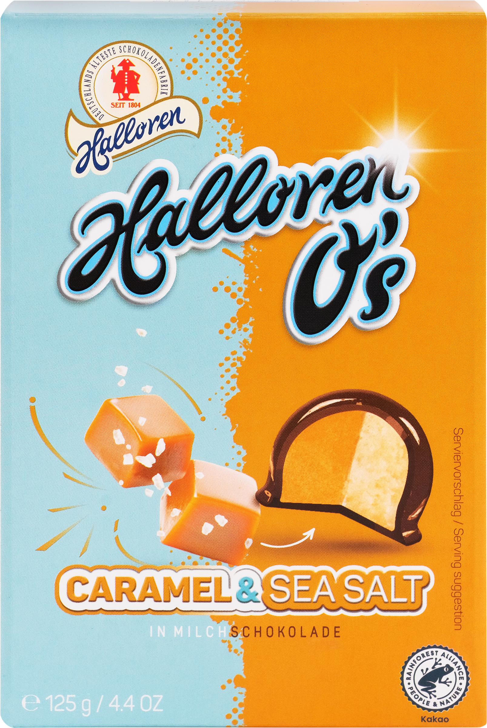 Изображение товара Конфеты шоколадные HALLOREN Caramel & Sea Salt, со вкусом соленой карамели, 125г