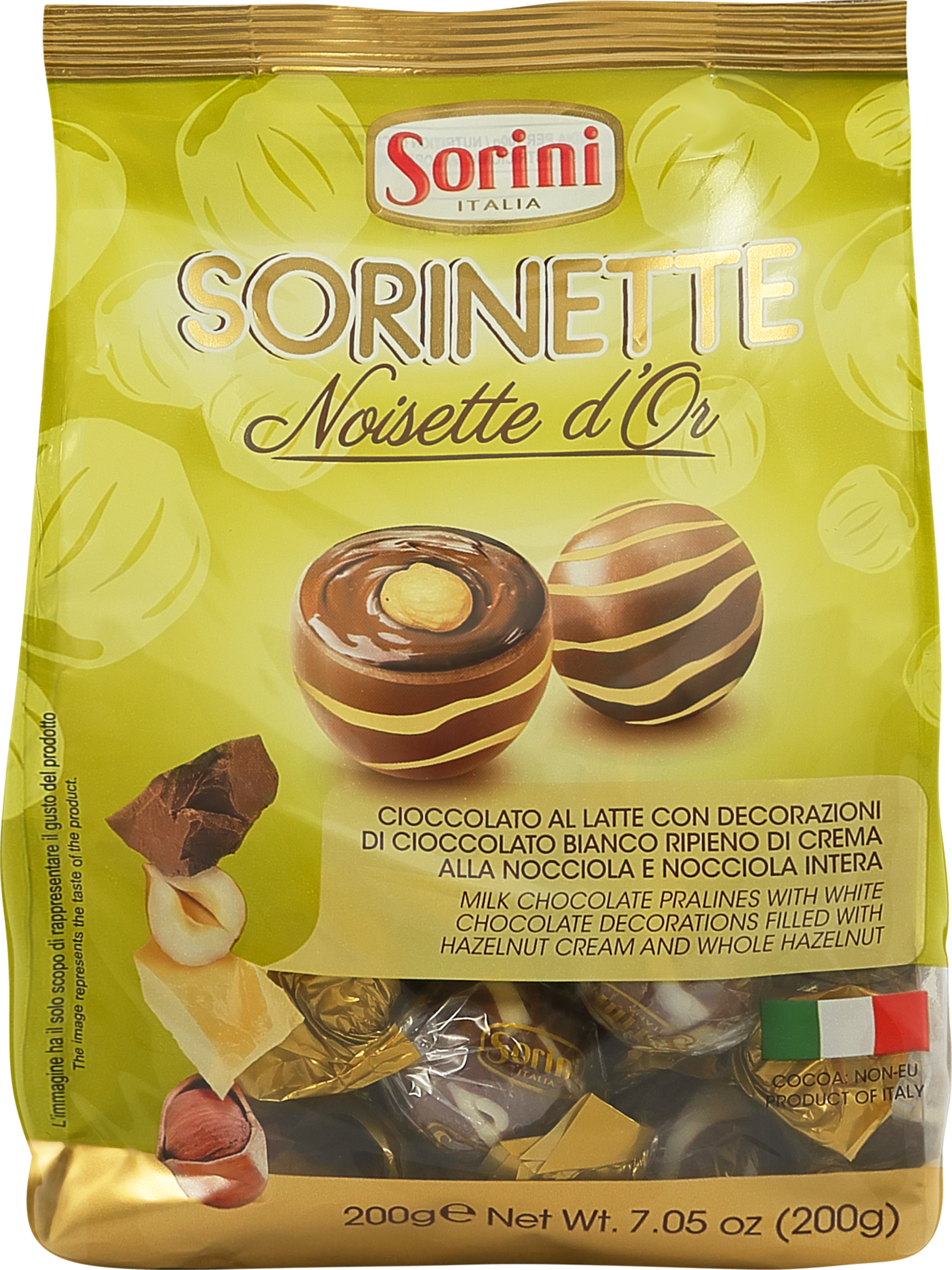 Изображение товара Конфеты HDI Noisette D'or с ореховым кремом и фундуком 200г