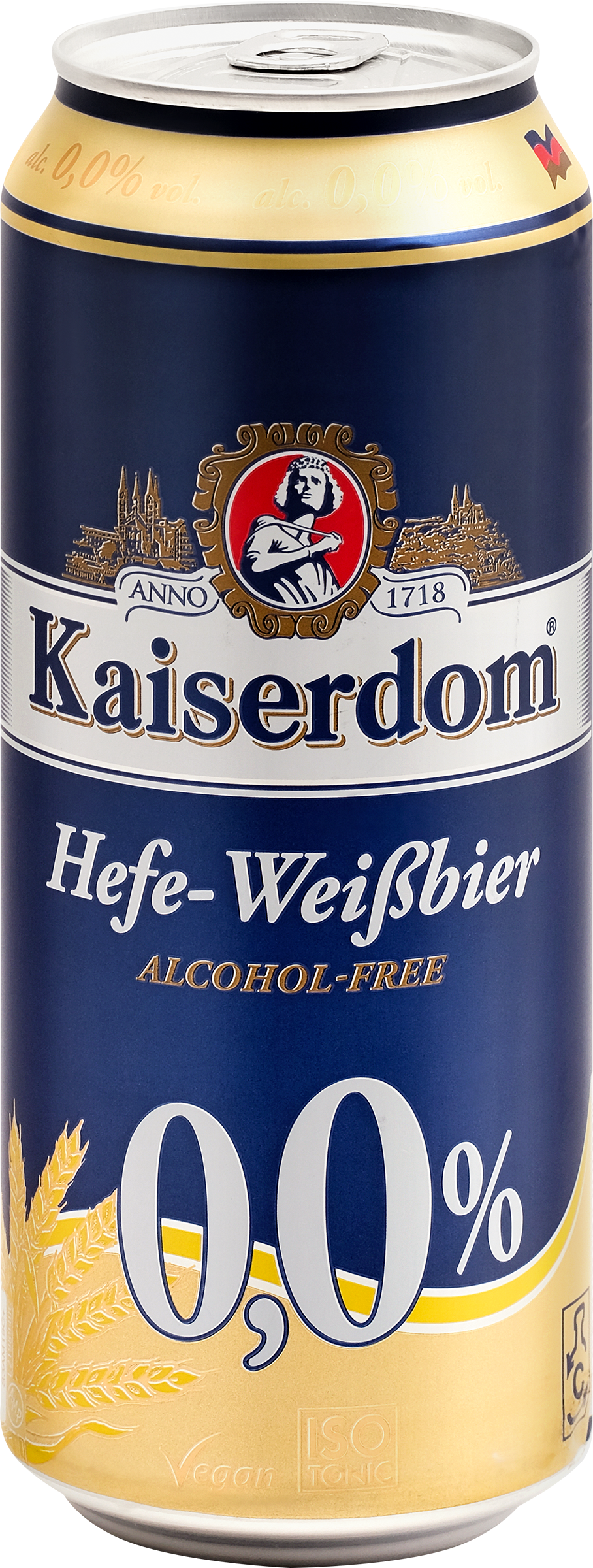Изображение товара Пиво светлое безалкогольное KAISERDOM Hefe-Weissbier пастеризованное нефильтрованное неосветленное, 0.5л