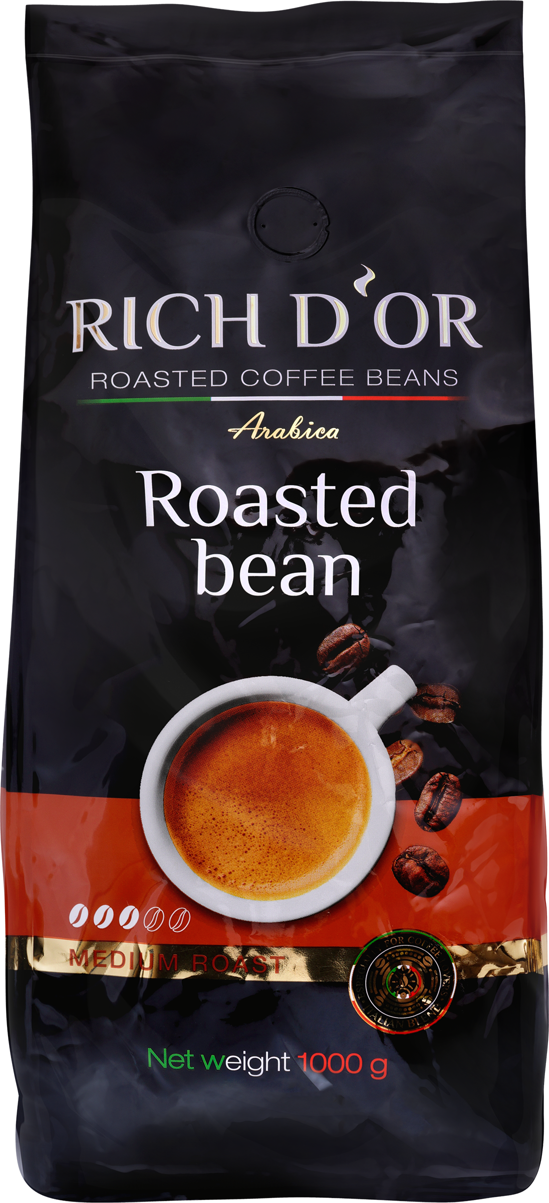 Изображение товара Кофе зерновой RICH DOR натуральный средняя обжарка 1кг арабика