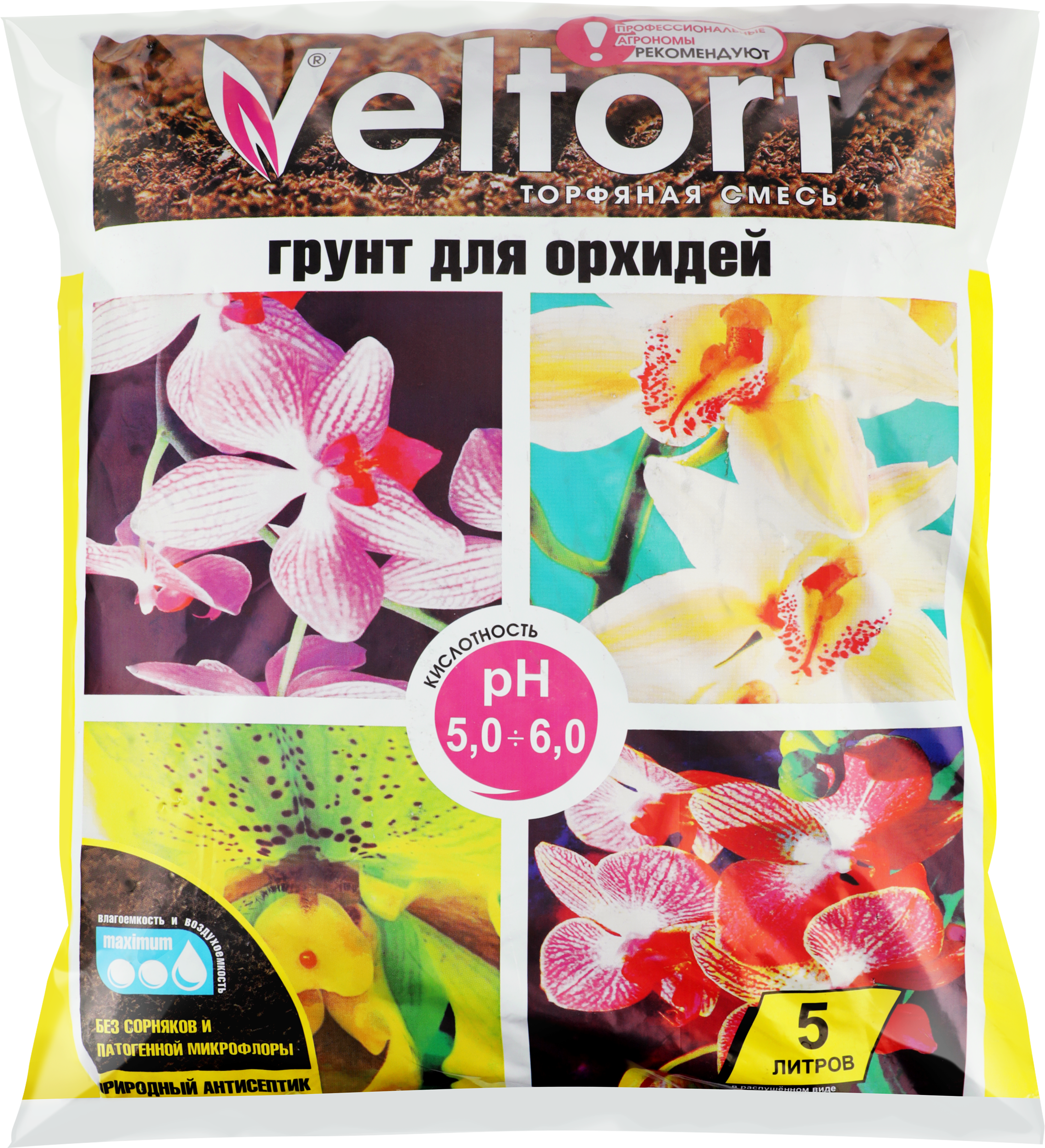 Изображение товара Грунт для орхидей VELTORF кислотность 5-6, 5л для выращивания растений