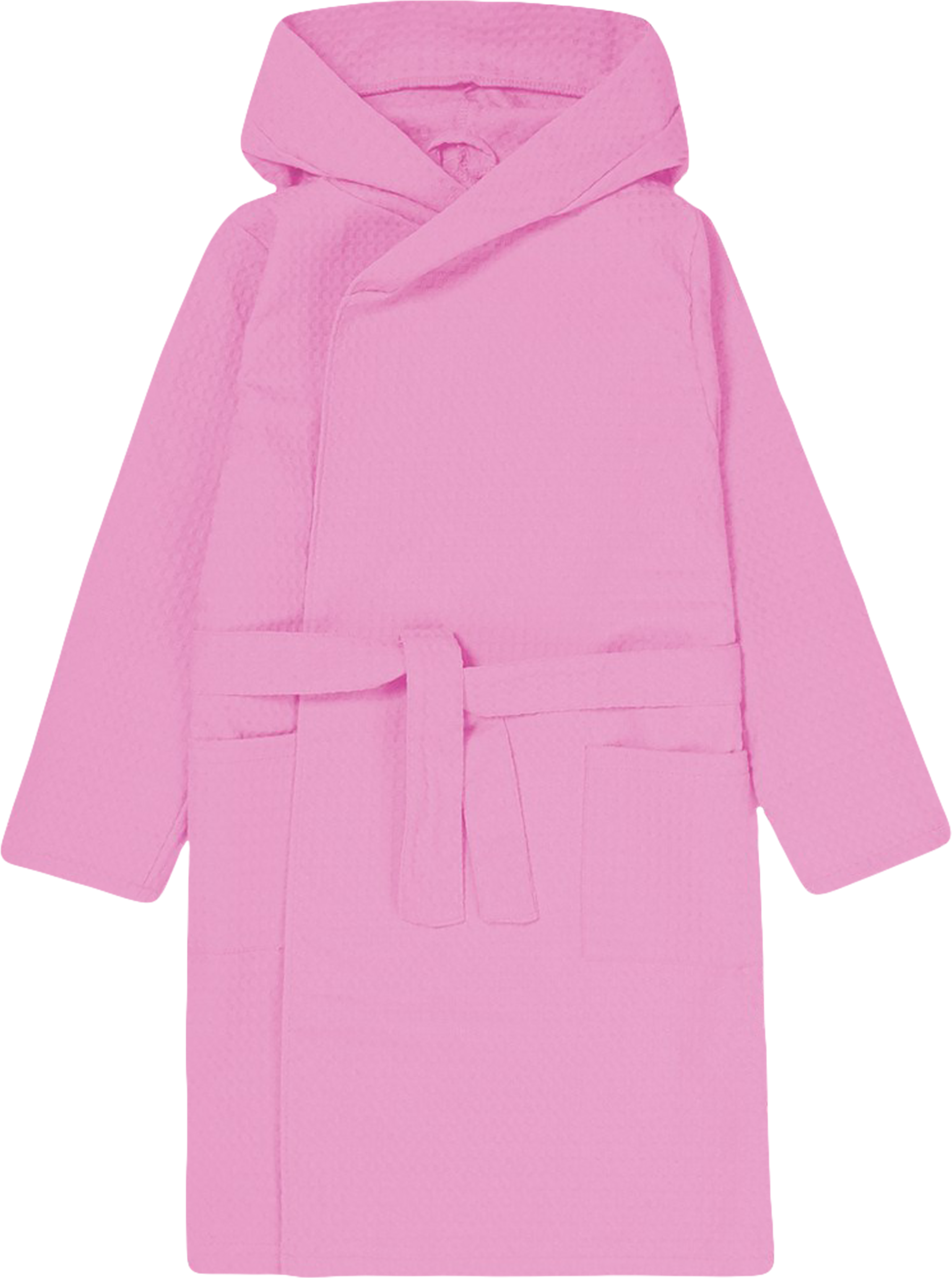 Изображение товара Детский розовый хлопковый халат КОТМАРКОТ с капюшоном и поясом 98-128