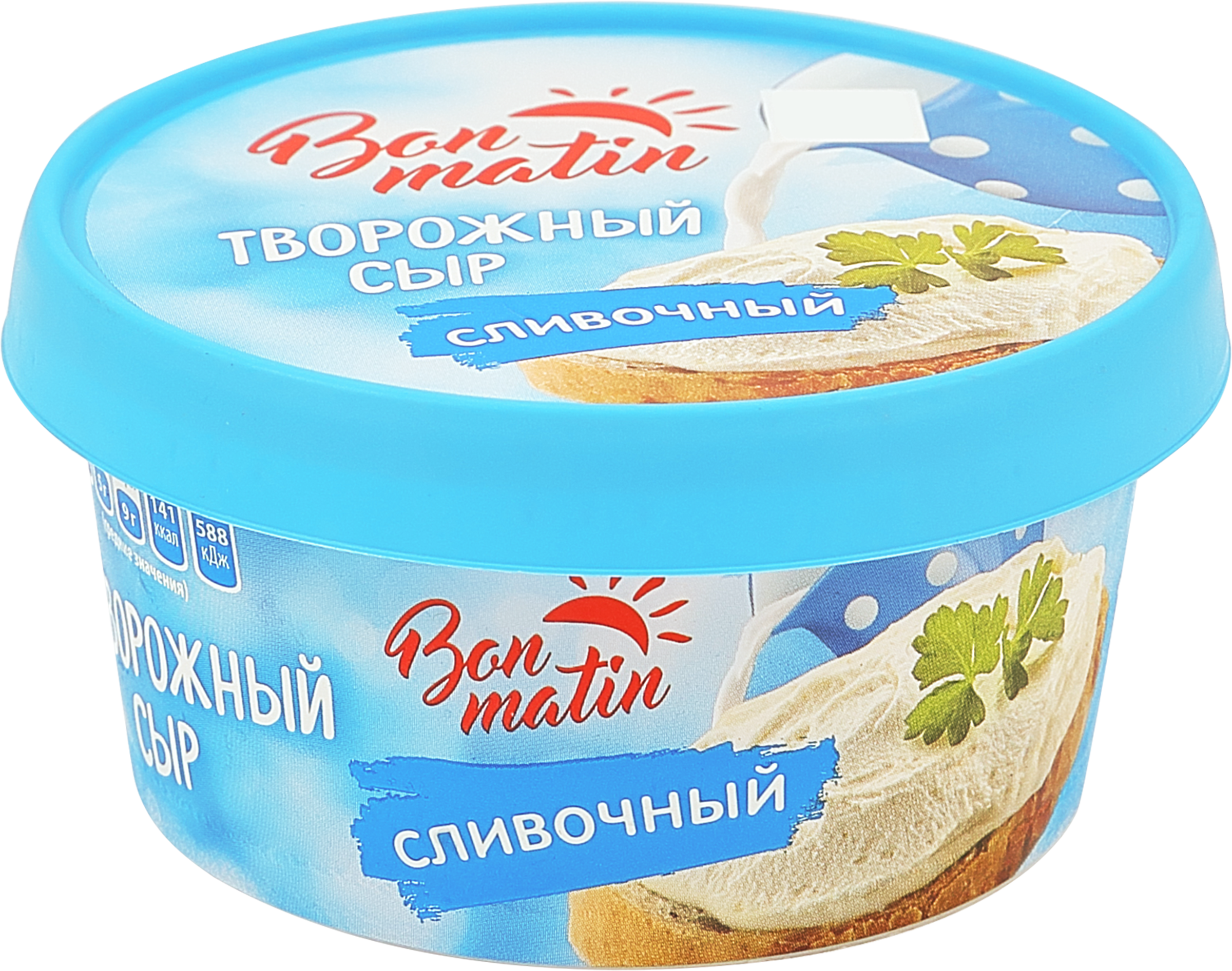 Изображение товара Сыр творожный BON MATIN Сливочный 30%, без змж 130г, 130г