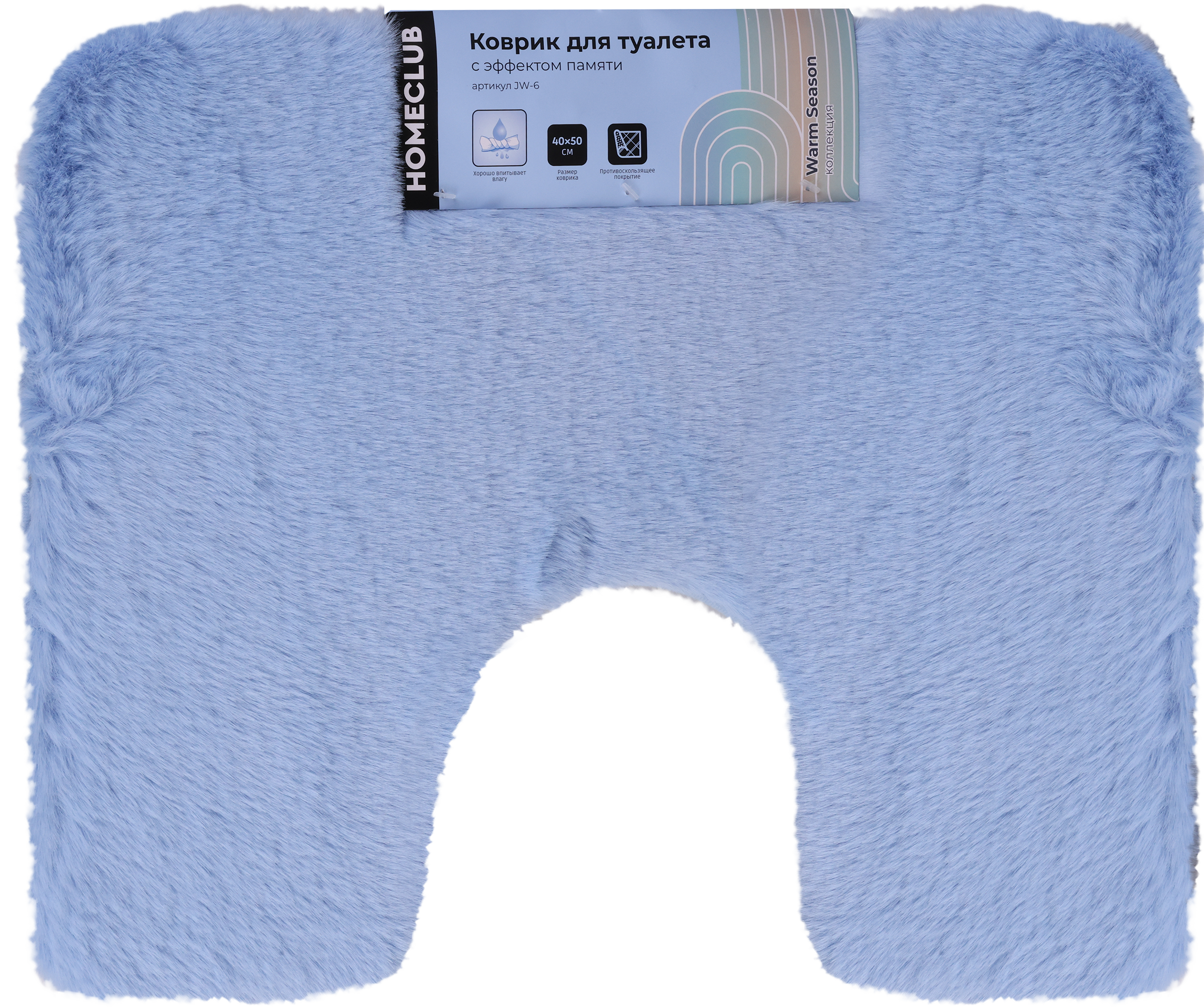 Изображение товара Коврик для туалета HOMECLUB Warm Season 40х50 см белый мемори форм