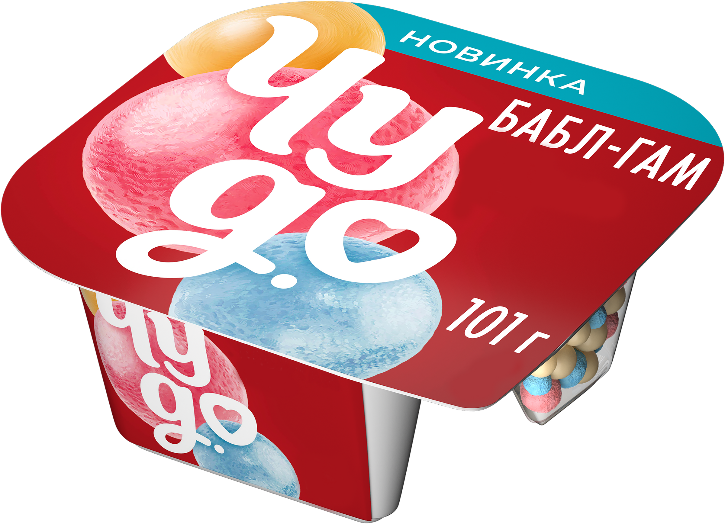 Изображение товара Йогурт ЧУДО Бабл-гам 4% 101г - сладкий молочный десерт