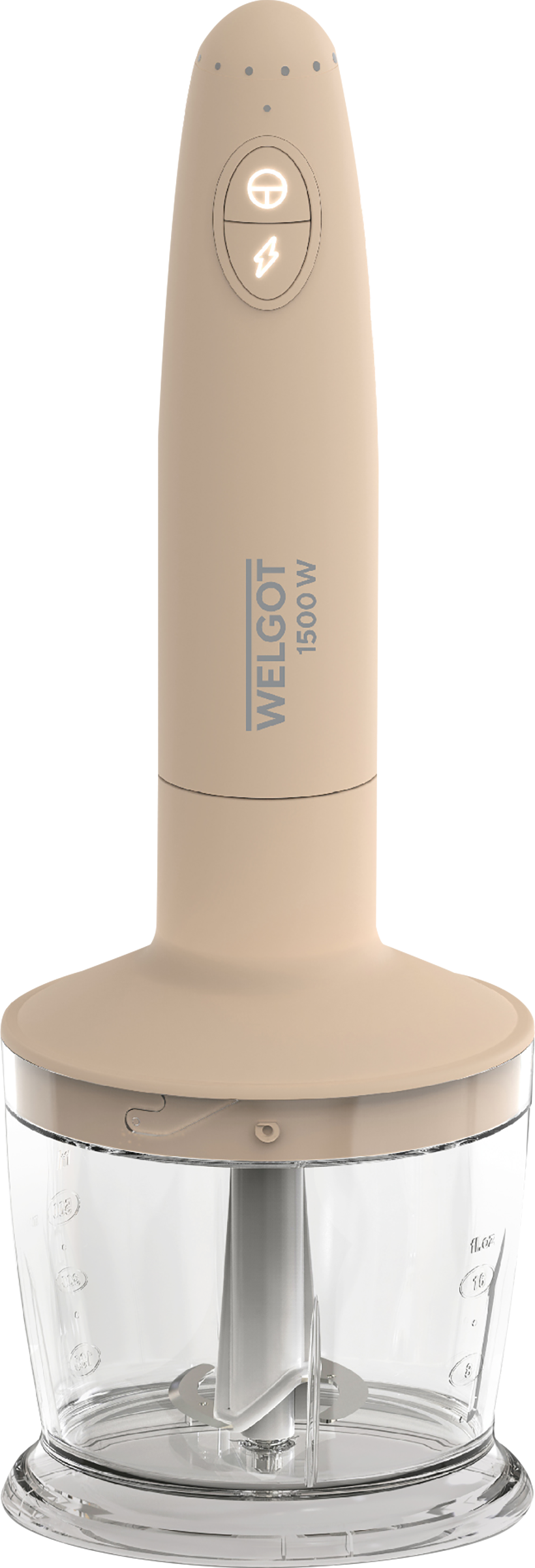 Изображение товара Погружной блендер WELGOT 1500Вт, ножка-измельчитель, венчик, стаканы