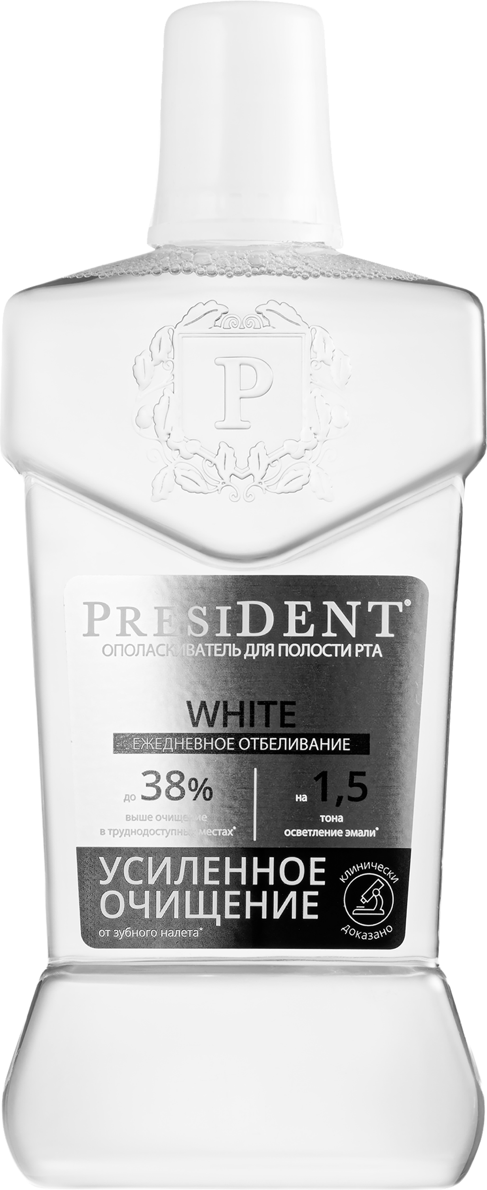 Изображение товара Ополаскиватель PRESIDENT White для отбеливания 400мл натуральный уход