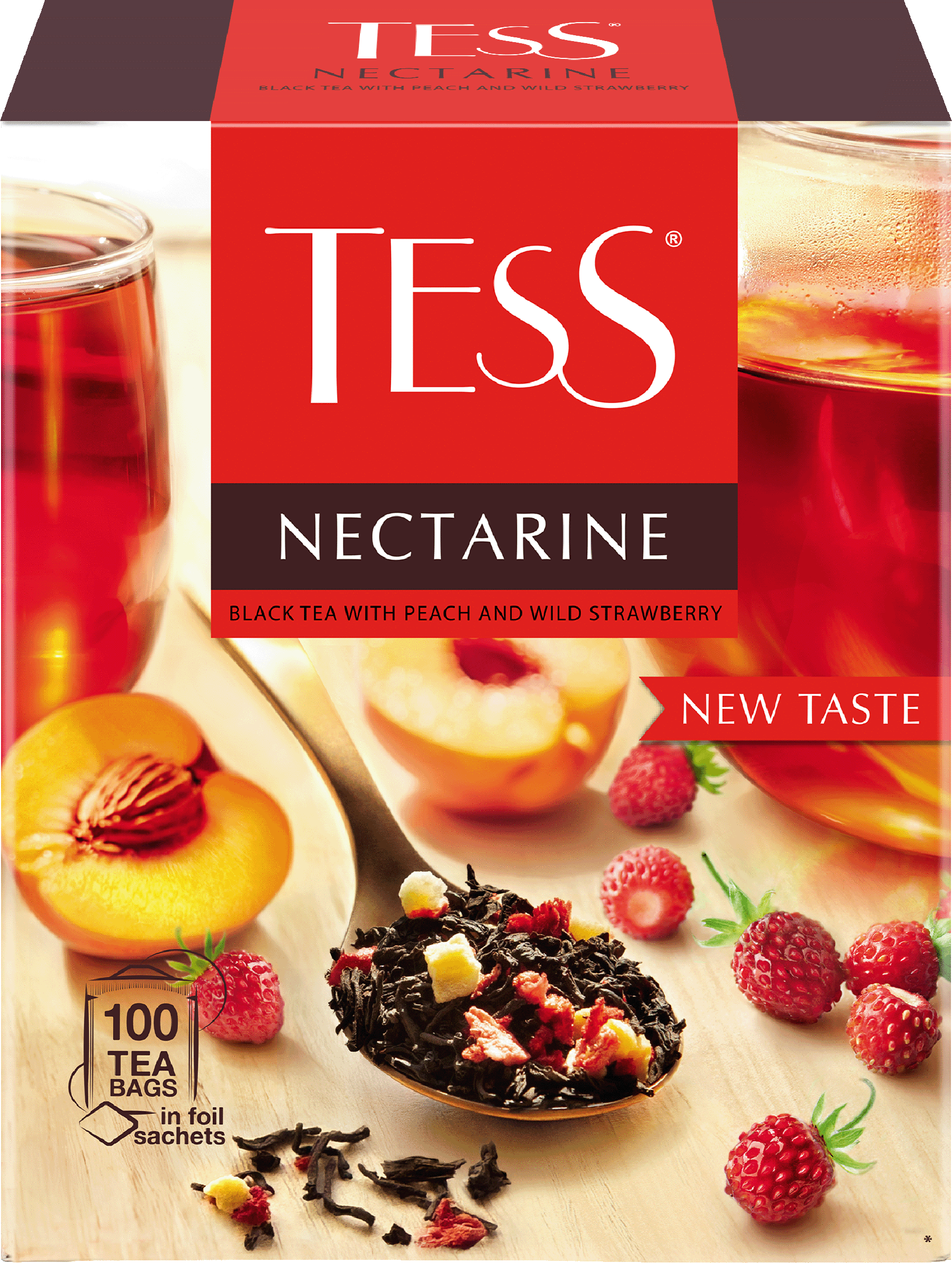 Изображение товара Чай черный TESS Nectarine с ароматом персика и земляники, 100пак