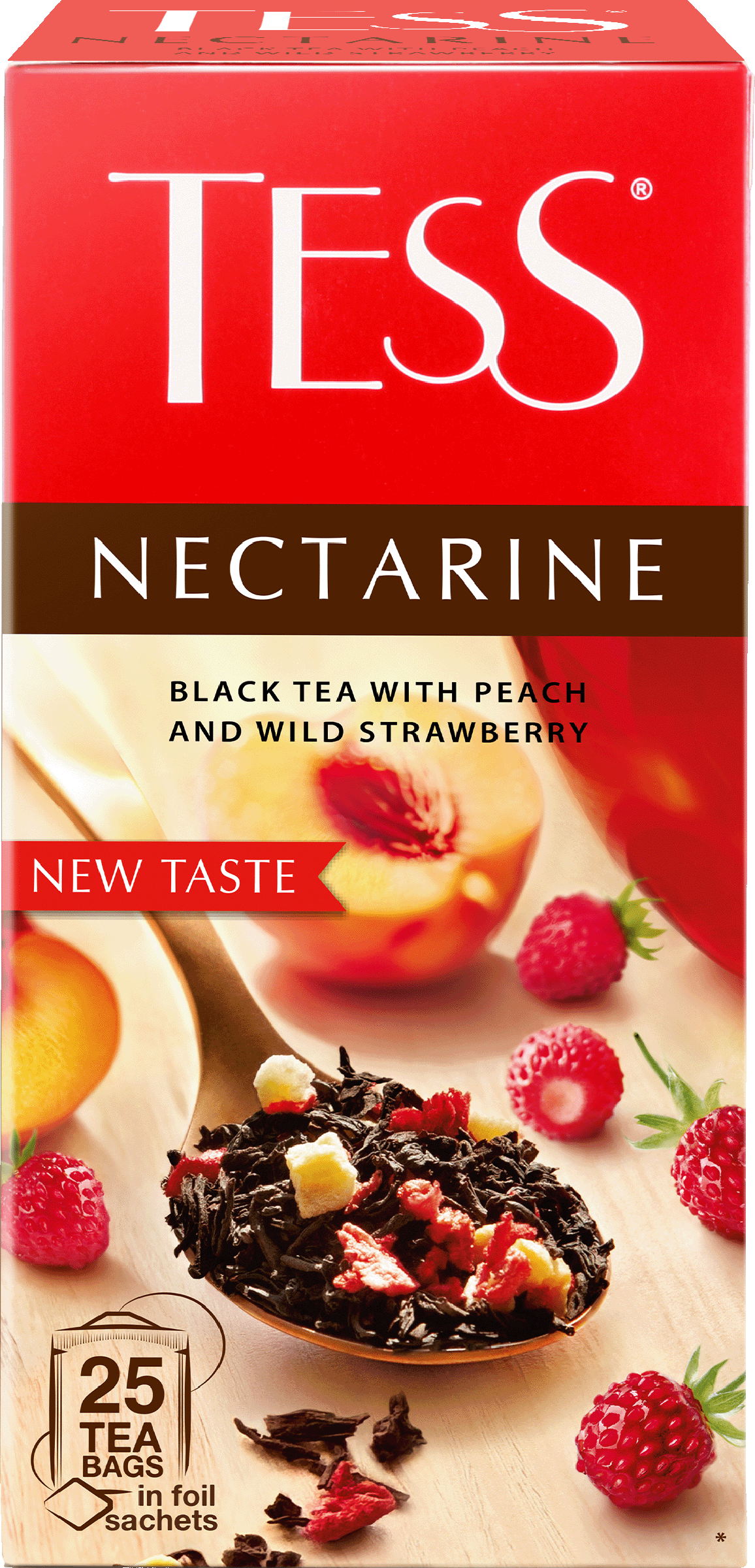 Изображение товара Чай черный TESS Nectarine с ароматом персика и земляники 25 пакетиков