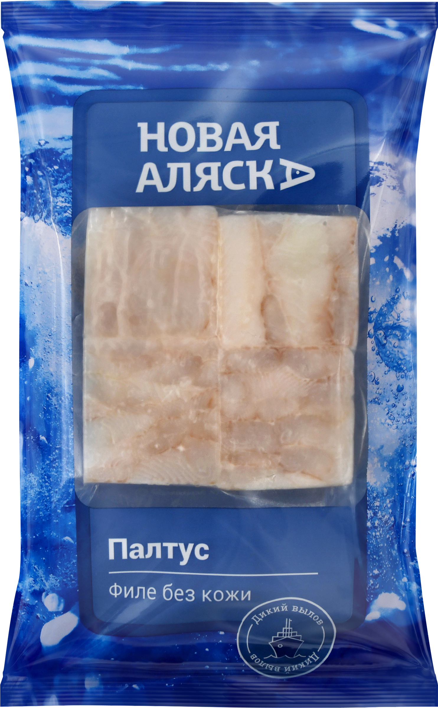 Изображение товара Палтус синекорый замороженный НОВАЯ АЛЯСКА филе 400г без кожи