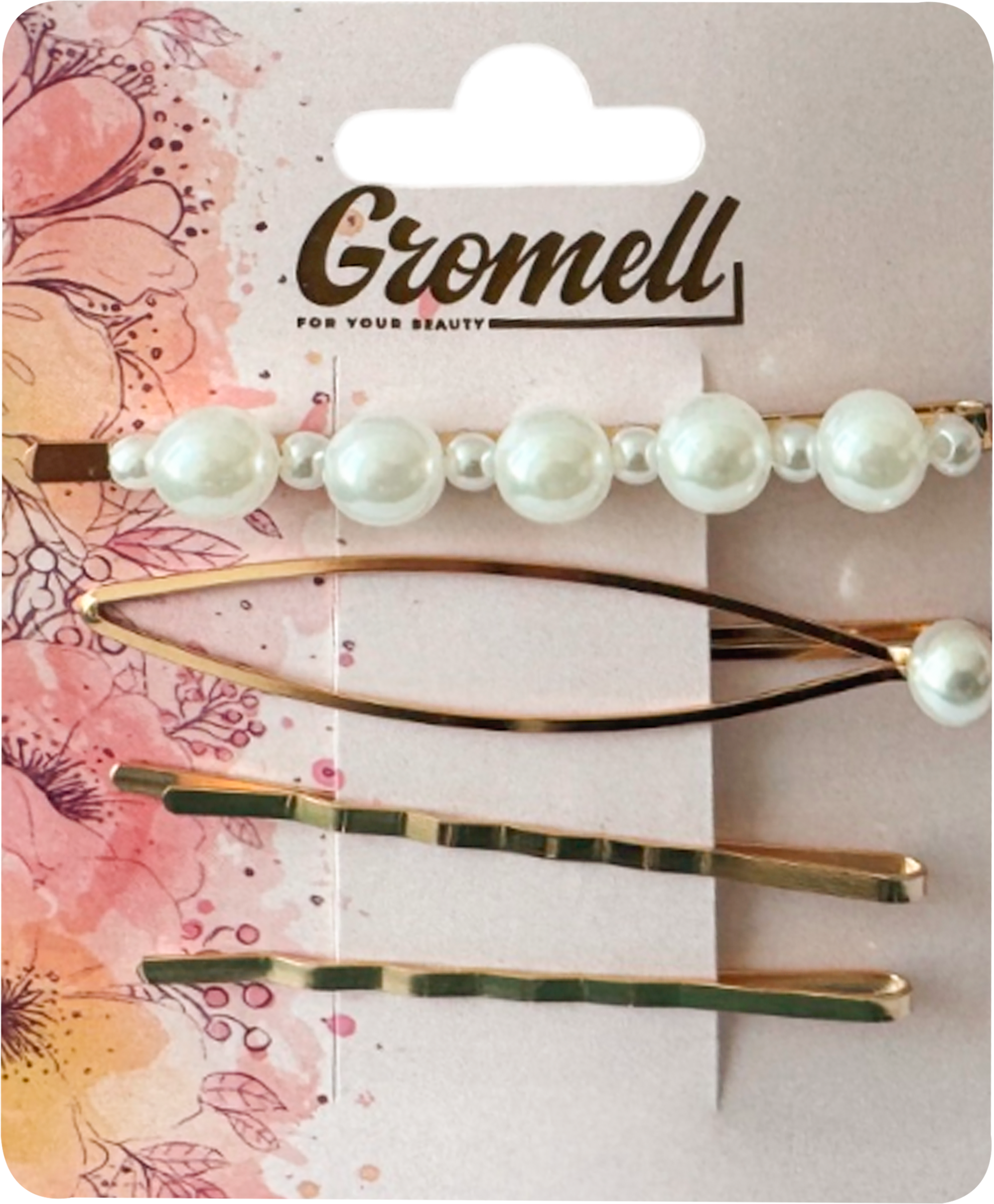Изображение товара Зажим для волос GROMELL Арт LZAZH003, 3 шт - удобный аксессуар для женщин