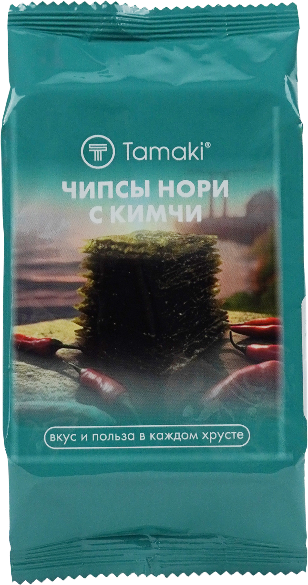 Изображение товара Чипсы нори TAMAKI со вкусом кимчи 4г - морские водоросли, веганская закуска