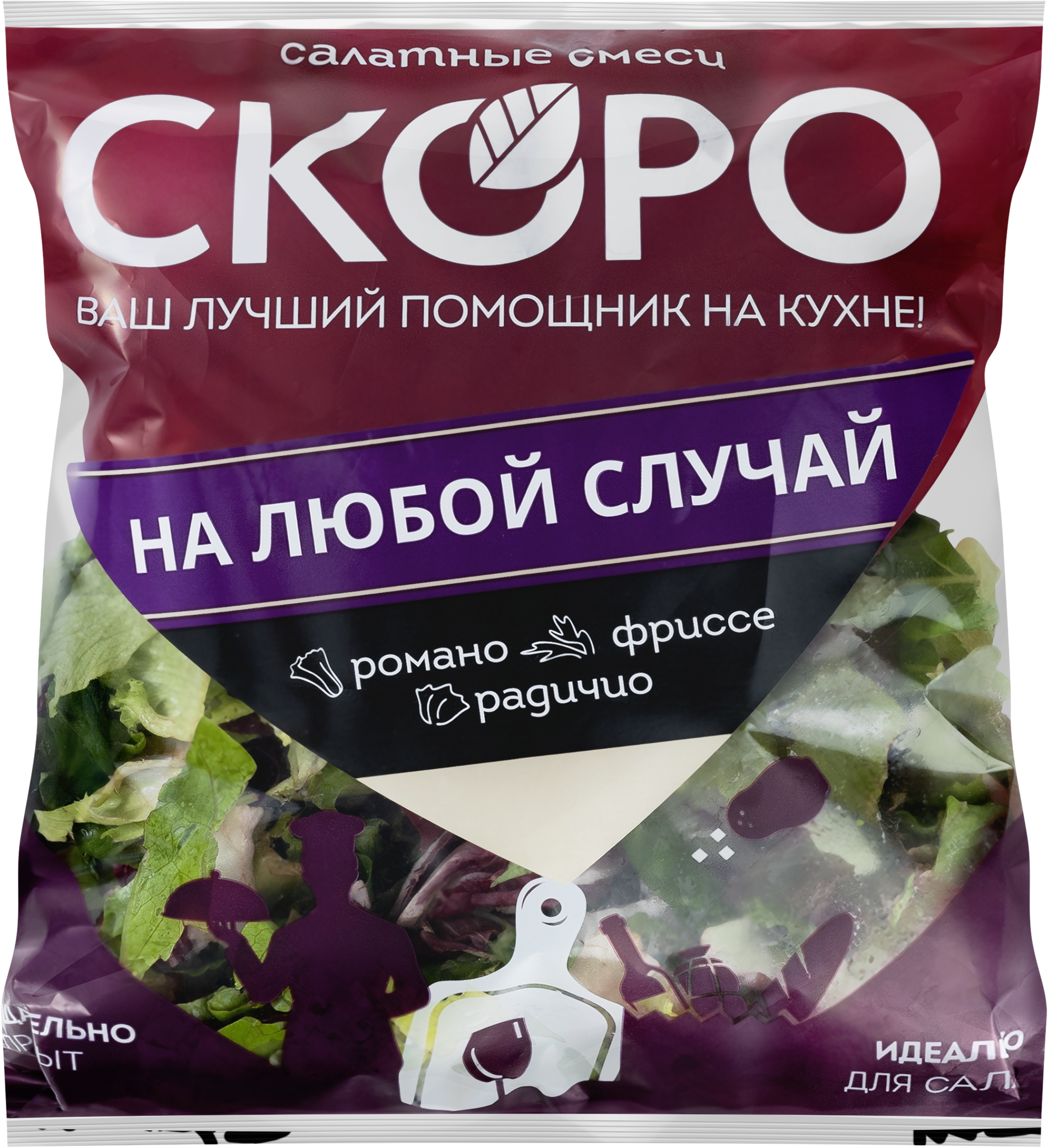Изображение товара Смесь салатная SCORO На любой случай 150г свежий продукт для салатов