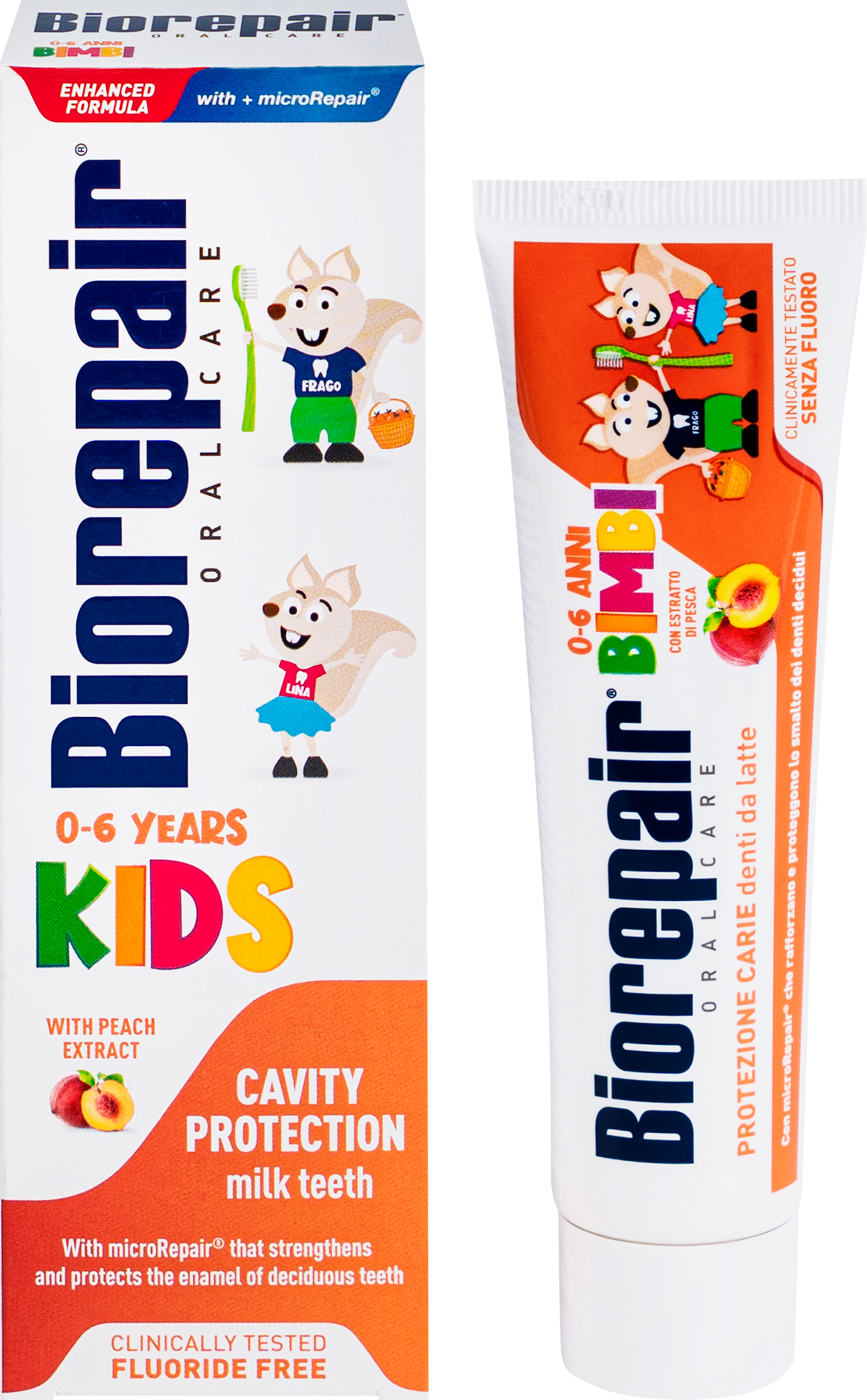 Изображение товара Зубная паста детская BIOREPAIR с персиком 50 мл для укрепления эмали