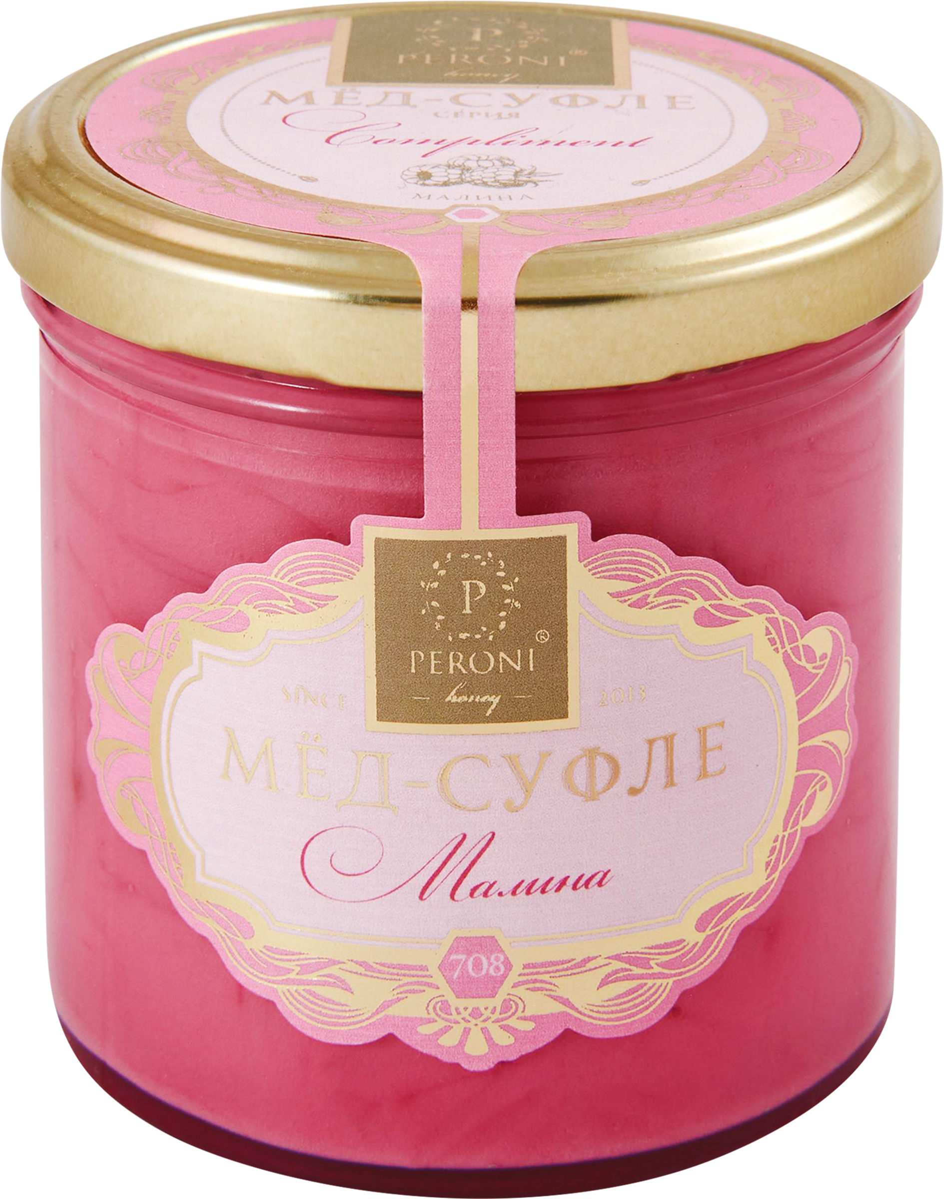 Изображение товара Мед-суфле цветочный PERONI с сушеной малиной 350г