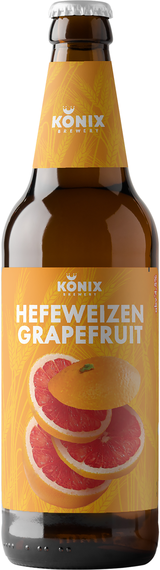 Изображение товара Напиток пивной KONIX BREWERY Hefeweizen Grapefruit нефильтр. паст. неосв. алк.4,5% ст.