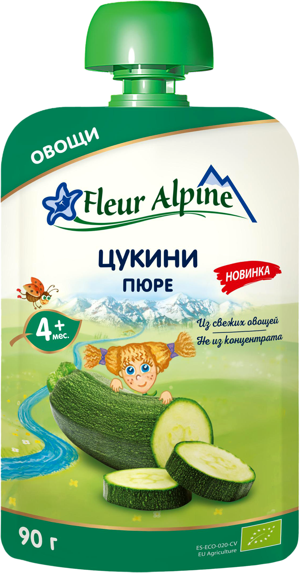 Изображение товара Пюре овощное FLEUR ALPINE Цукини, с 4 месяцев, 90г