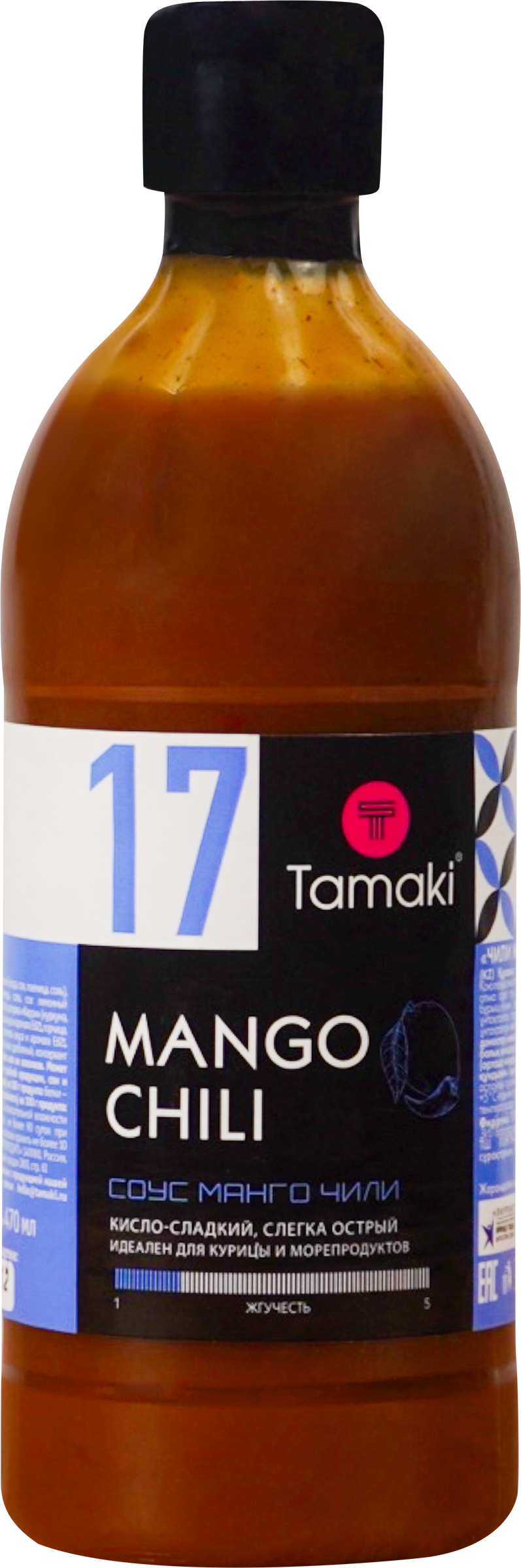 Изображение товара Соус TAMAKI Манго с перцем чили 470мл - острый тропический соус для блюд