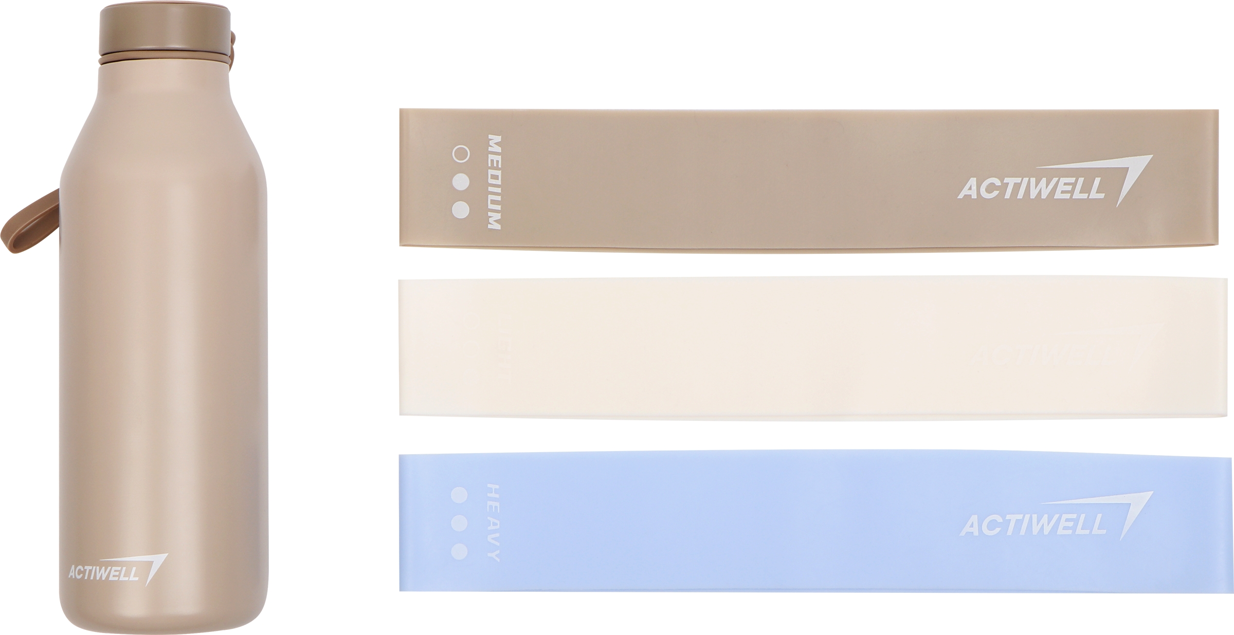 Изображение товара Набор подарочный ACTIWELL Термобутылка 480мл и фитнес-резинки 3шт