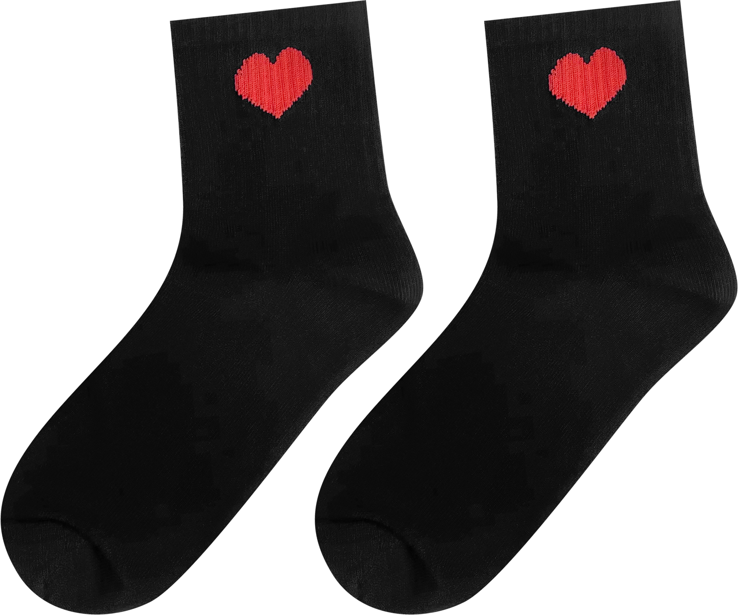 Изображение товара Носки женские INWIN с рисунком сердечко черные с красным р. 23-25
