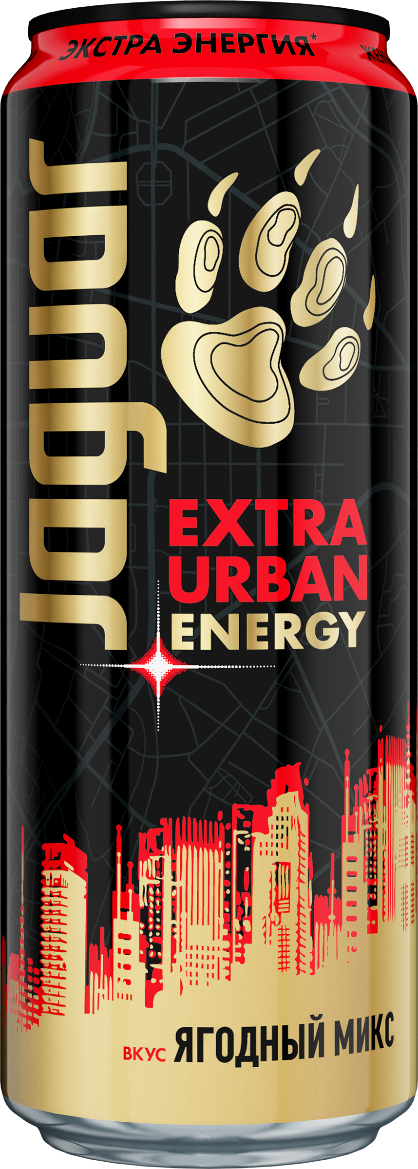 Изображение товара Энергетический напиток JAGUAR Extra Urban Ягоды 0.44л с таурином и кофеином