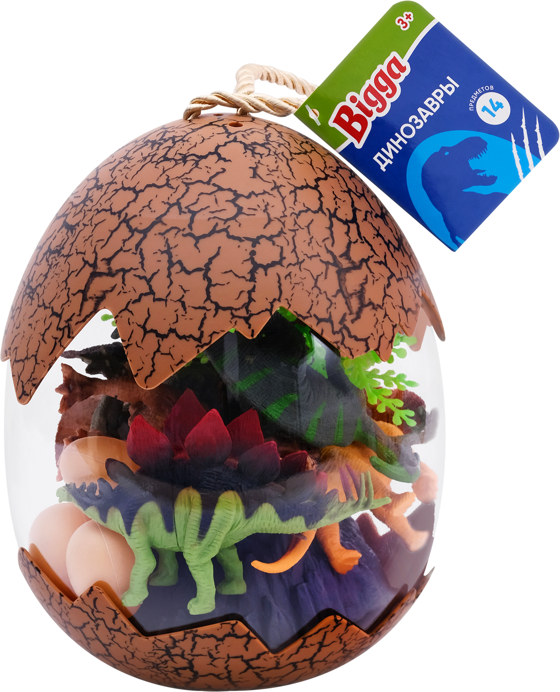 Изображение товара Игровой набор BIGGA Динозавры в яйце, фигурки и декор, подарочный комплект