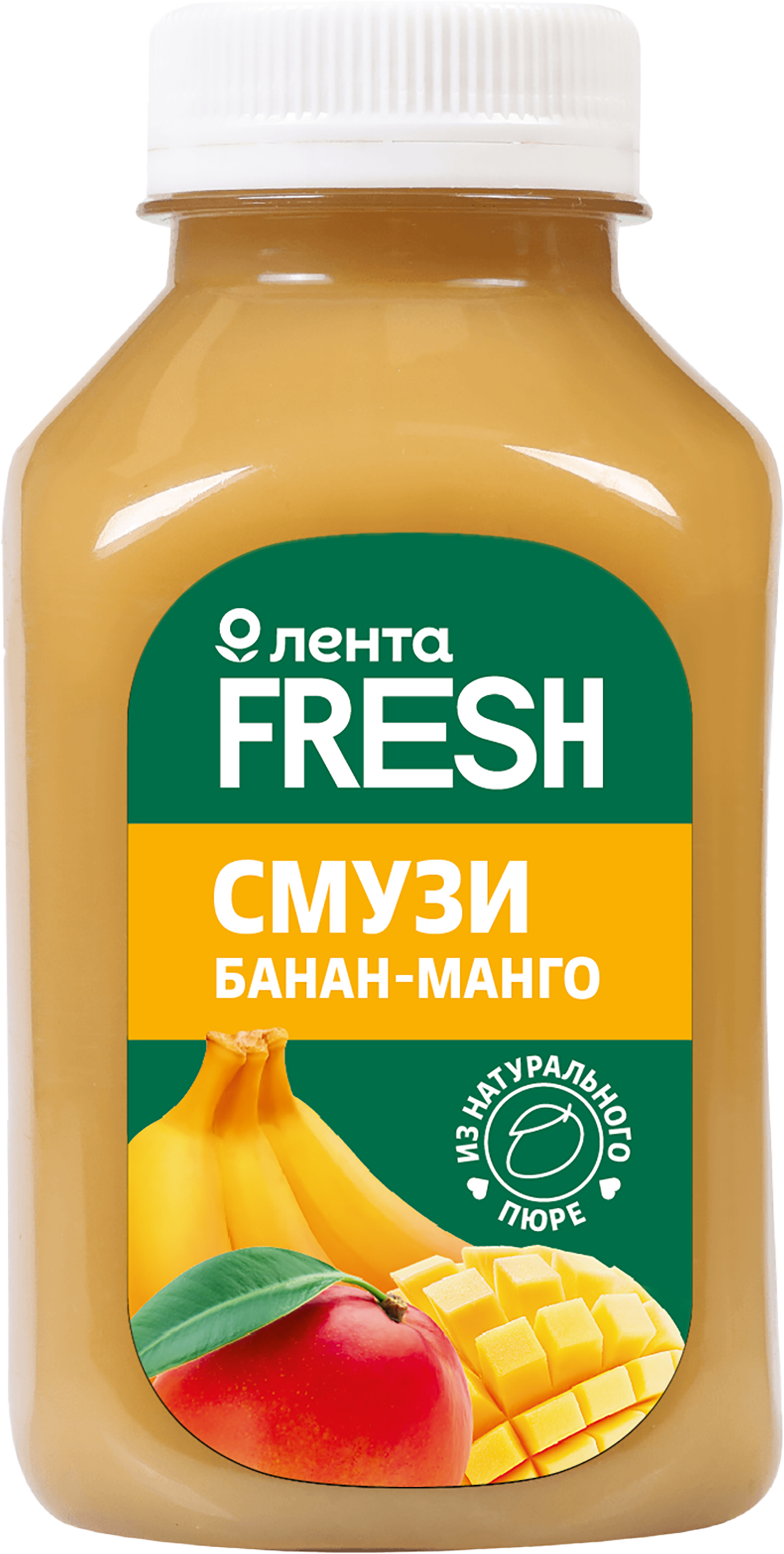 Изображение товара Напиток безалкогольный ЛЕНТА FRESH Смузи банан-манго, 300мл