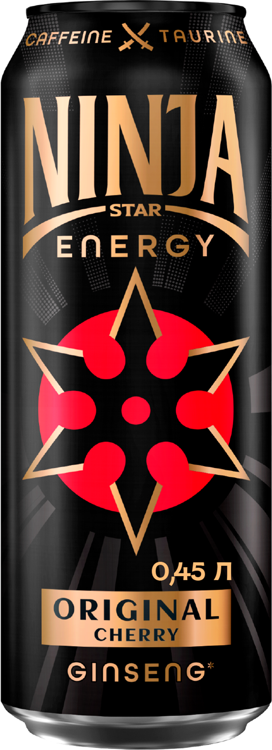 Изображение товара Напиток энергетический NINJA STAR Ориджинал Черри газированный, 0.45л