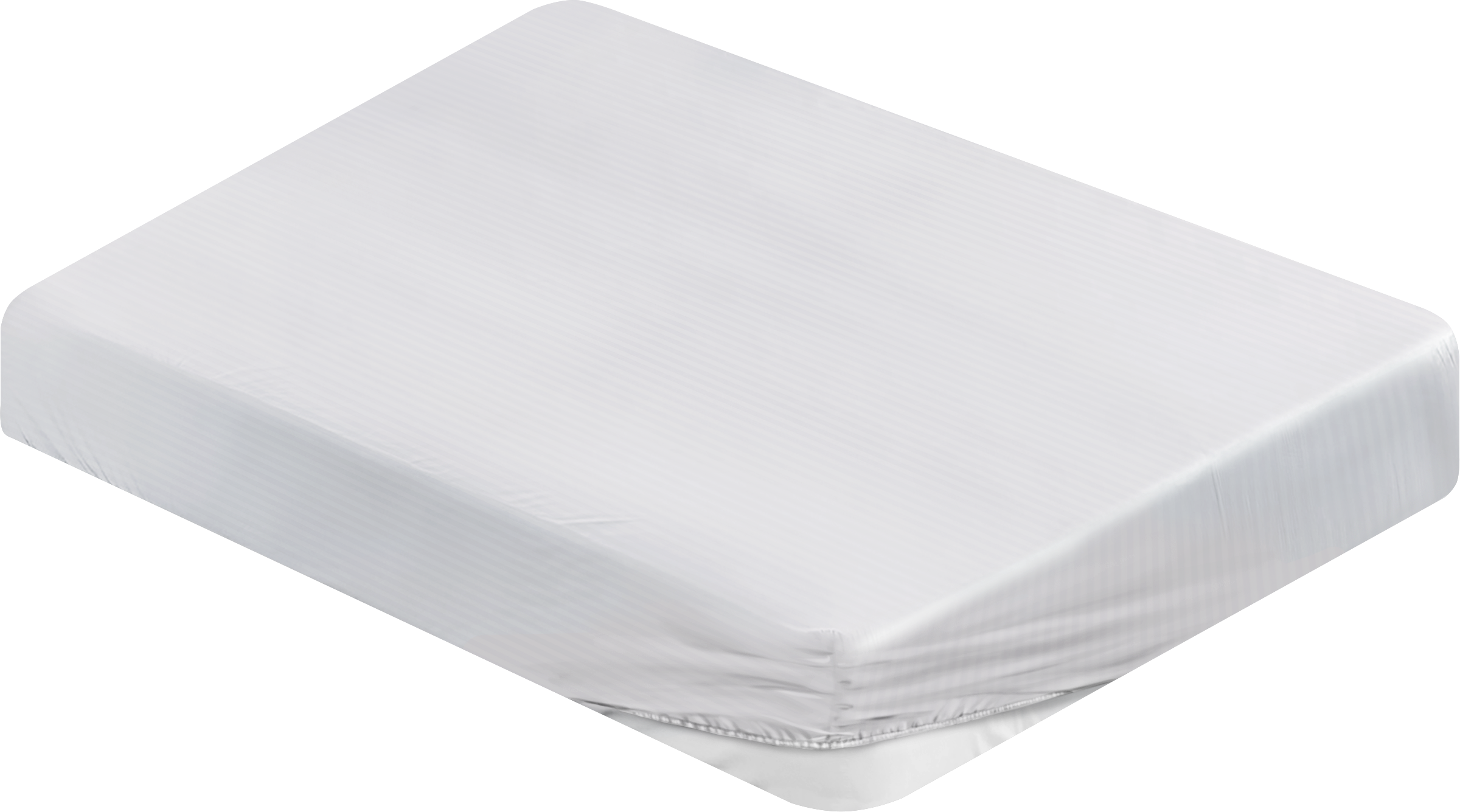 Изображение товара Простыня на резинке HOMECLUB 180x200см, белая, страйп-сатин