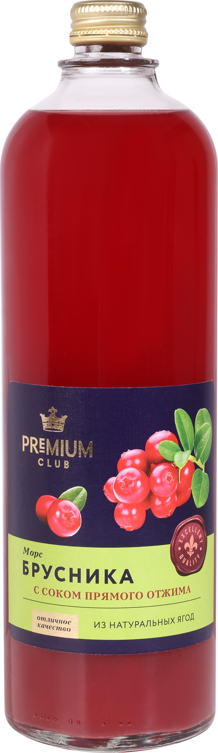 Изображение товара Морс PREMIUM CLUB Брусничный 0.98л натуральный напиток для детей и взрослых