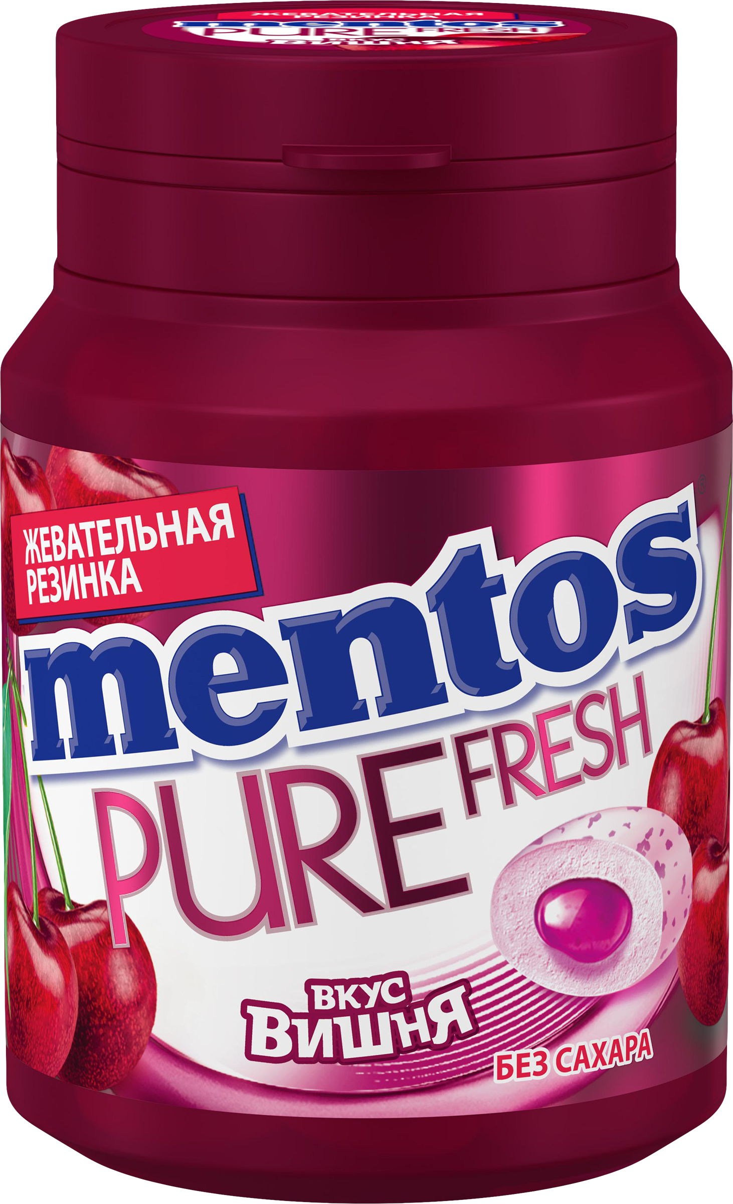 Изображение товара Жевательная резинка MENTOS Pure Fresh со вкусом вишни 54г без сахара