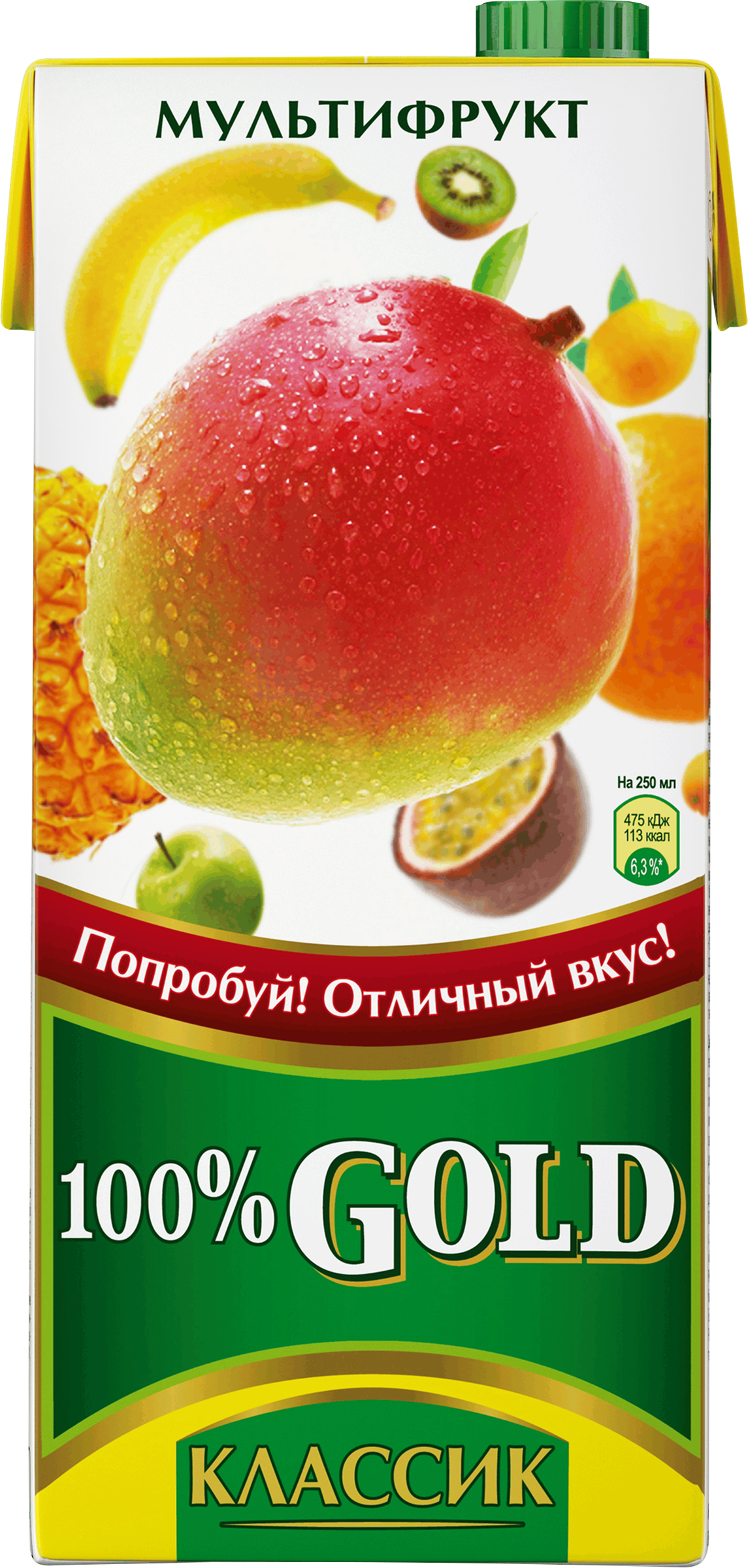 Изображение товара Напиток сокосодержащий 100% GOLD Classic Мультифрукт 0.95л
