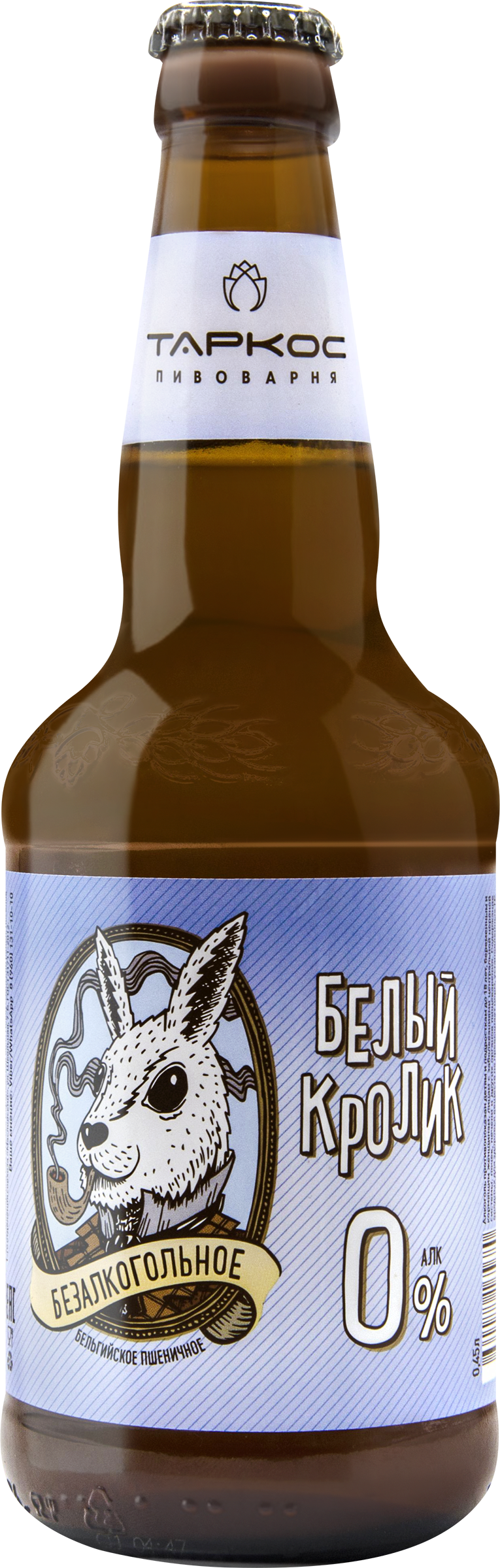 Изображение товара Пиво безалкогольное светлое ТАРКОС Белый Кролик пшеничное нефил. паст. ст.
